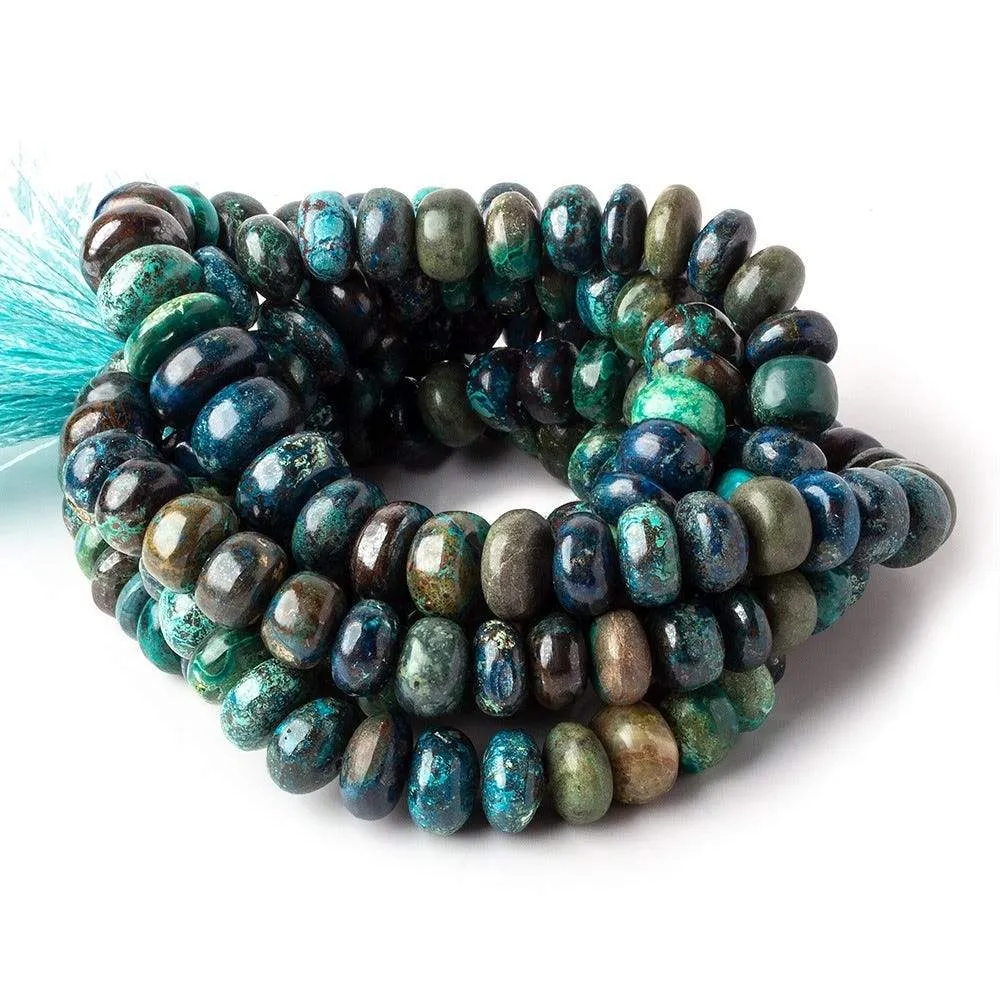 10-11mm Chrysocolla Plain Rondelle Beads 16 inch 60 pieces