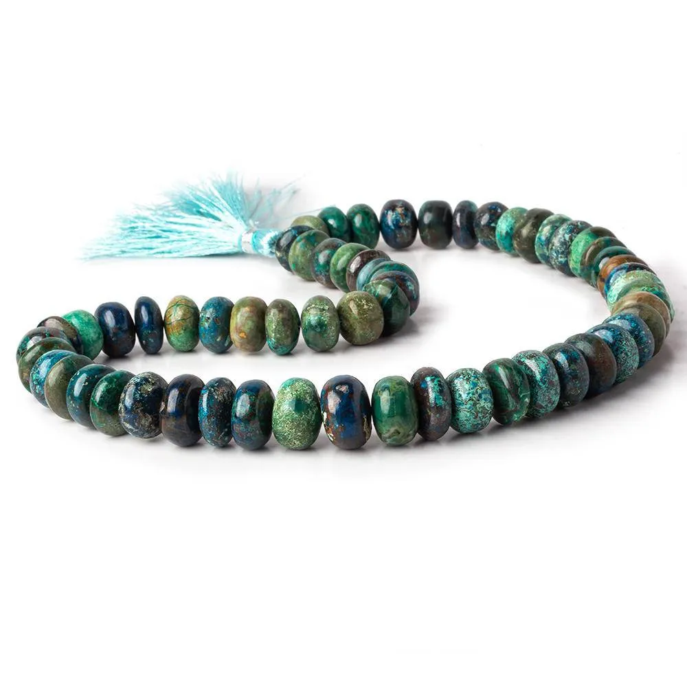 10-11mm Chrysocolla Plain Rondelle Beads 16 inch 60 pieces