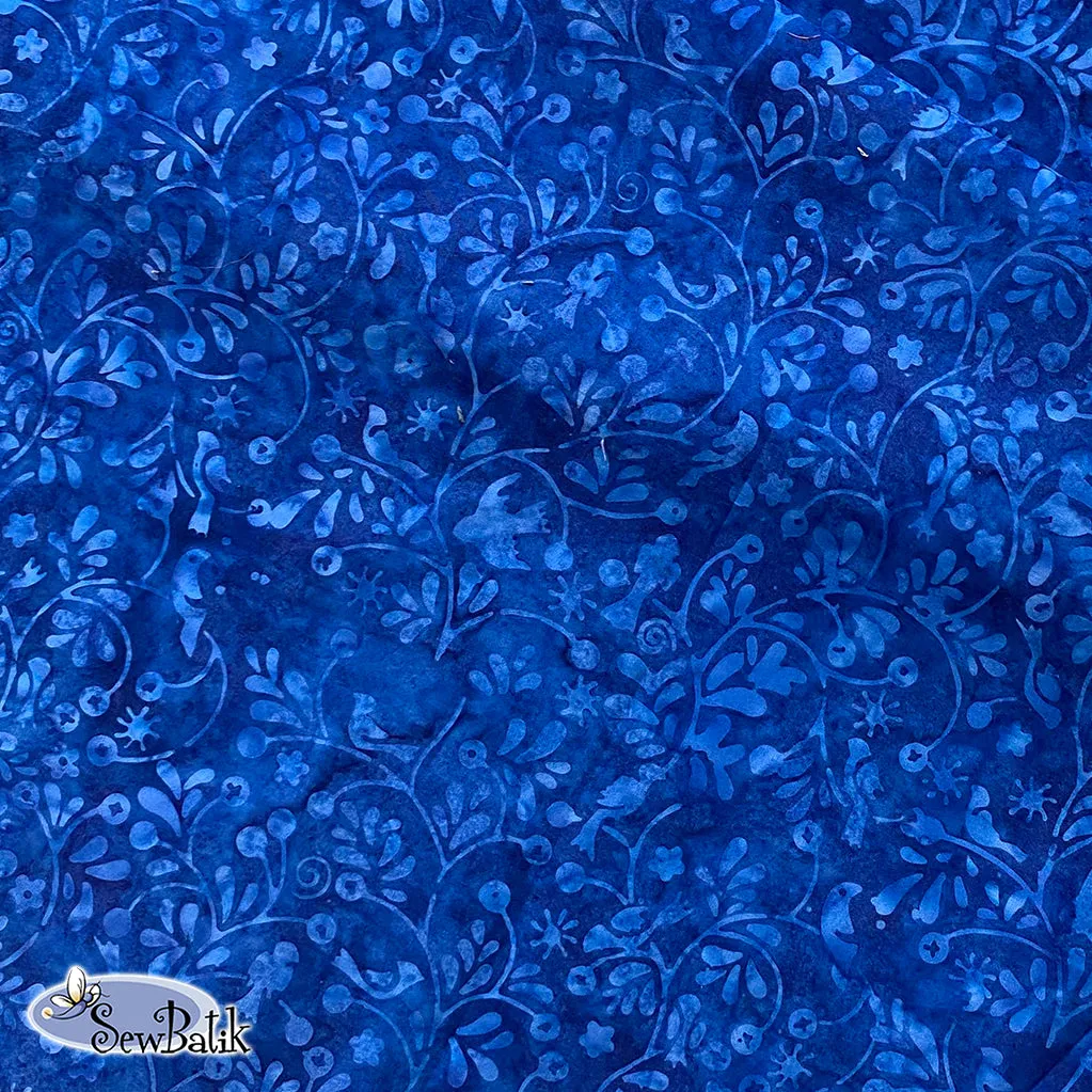 112" Wide Batik - Flock Together - Blueblood