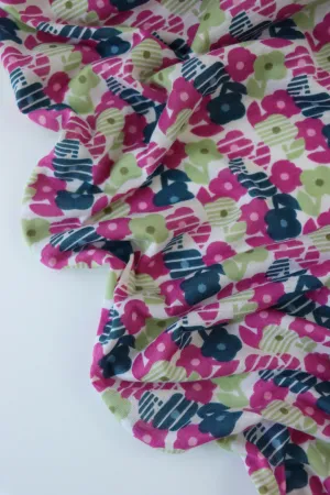 1YD PRECUT; Small Floral Spun Poly Jersey