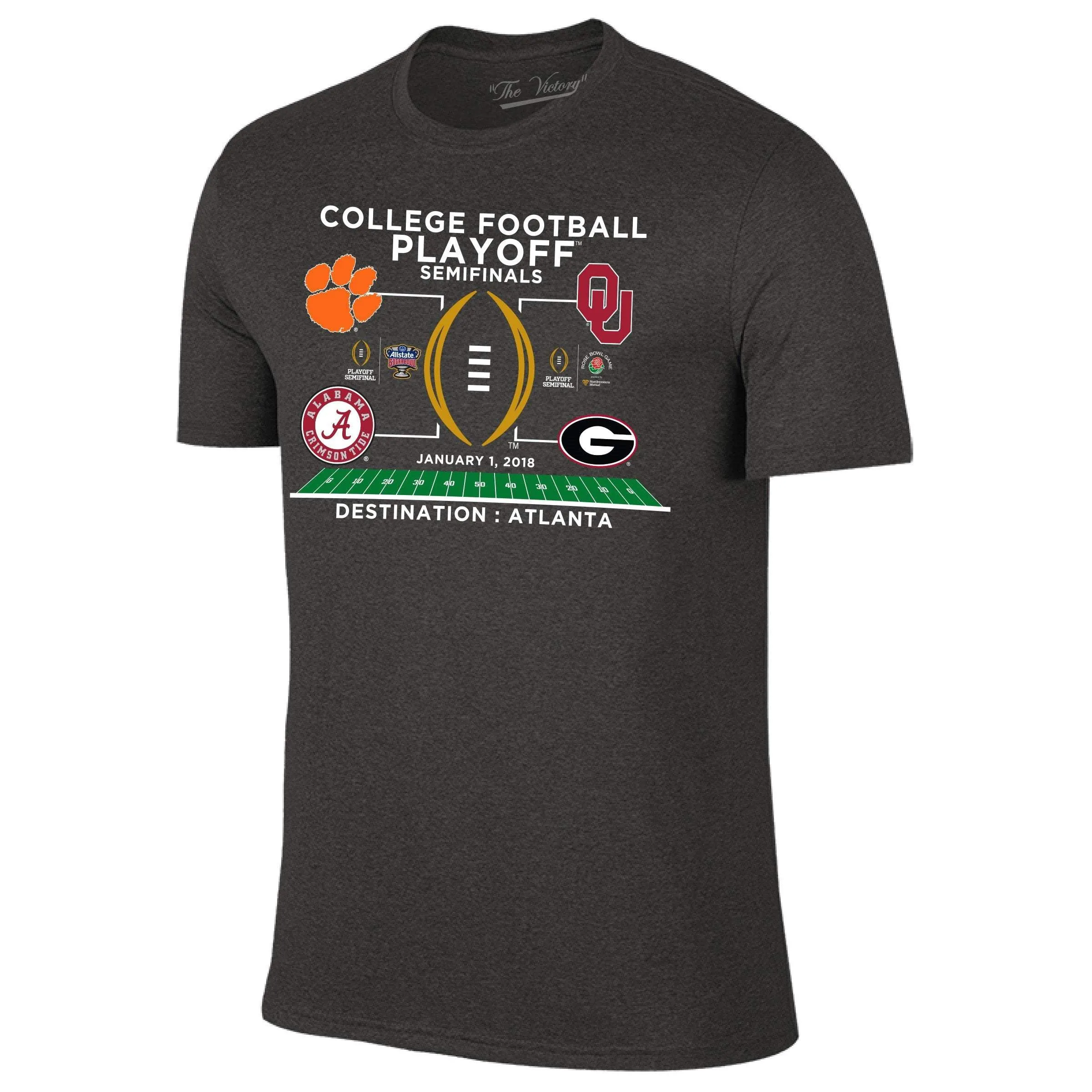 2018 College Football Playoff Destination Atlanta Four Team Logos T-Shirt