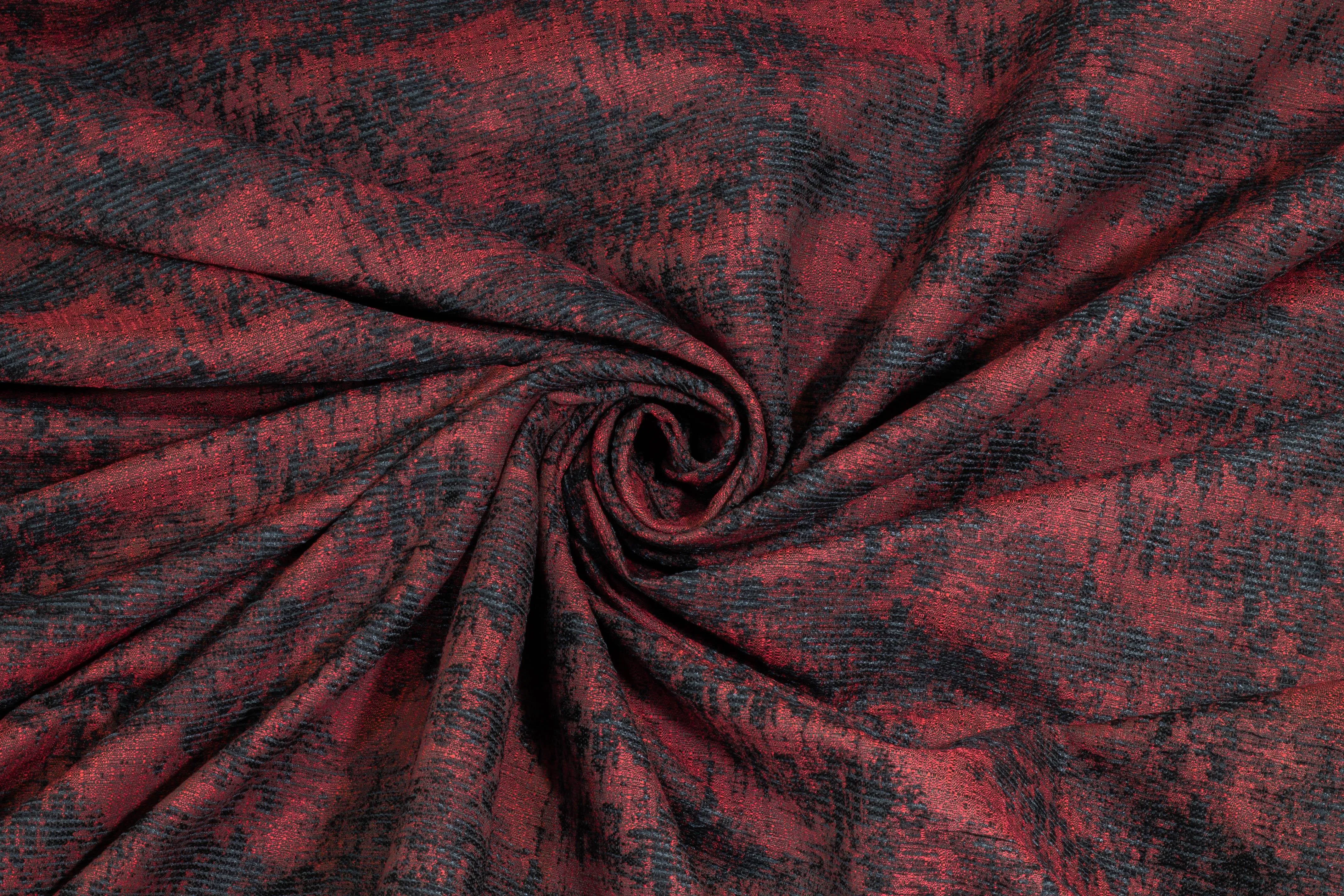 Abstract Brocade - Maroon / Black