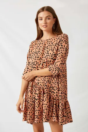 Asymmetrical Dotted Swing Dress