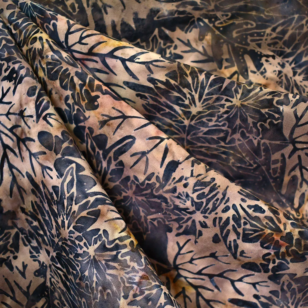 Autumn Maple Leaves Exclusive Rayon Batik Taupe