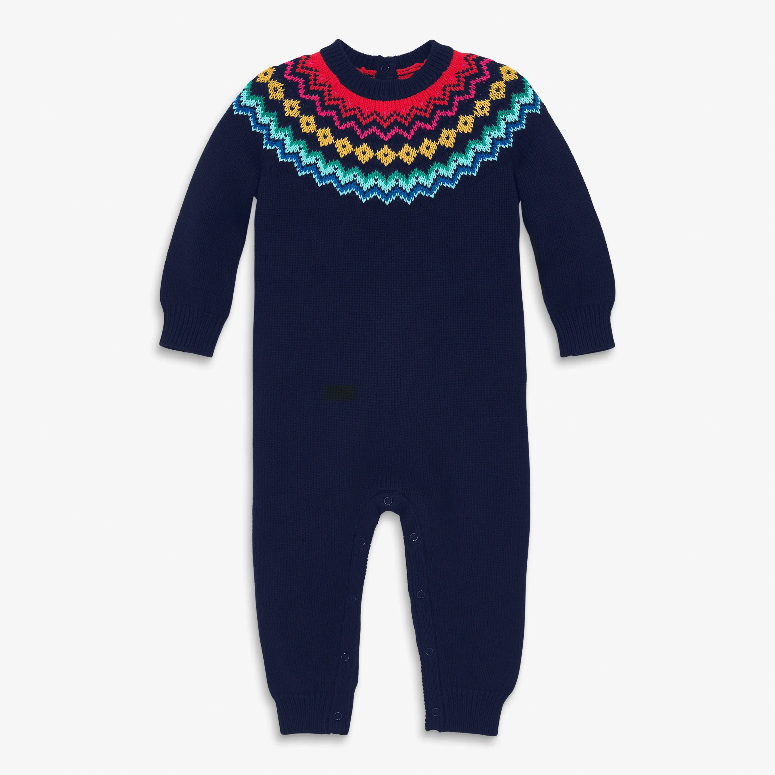 Baby rainbow fair isle romper