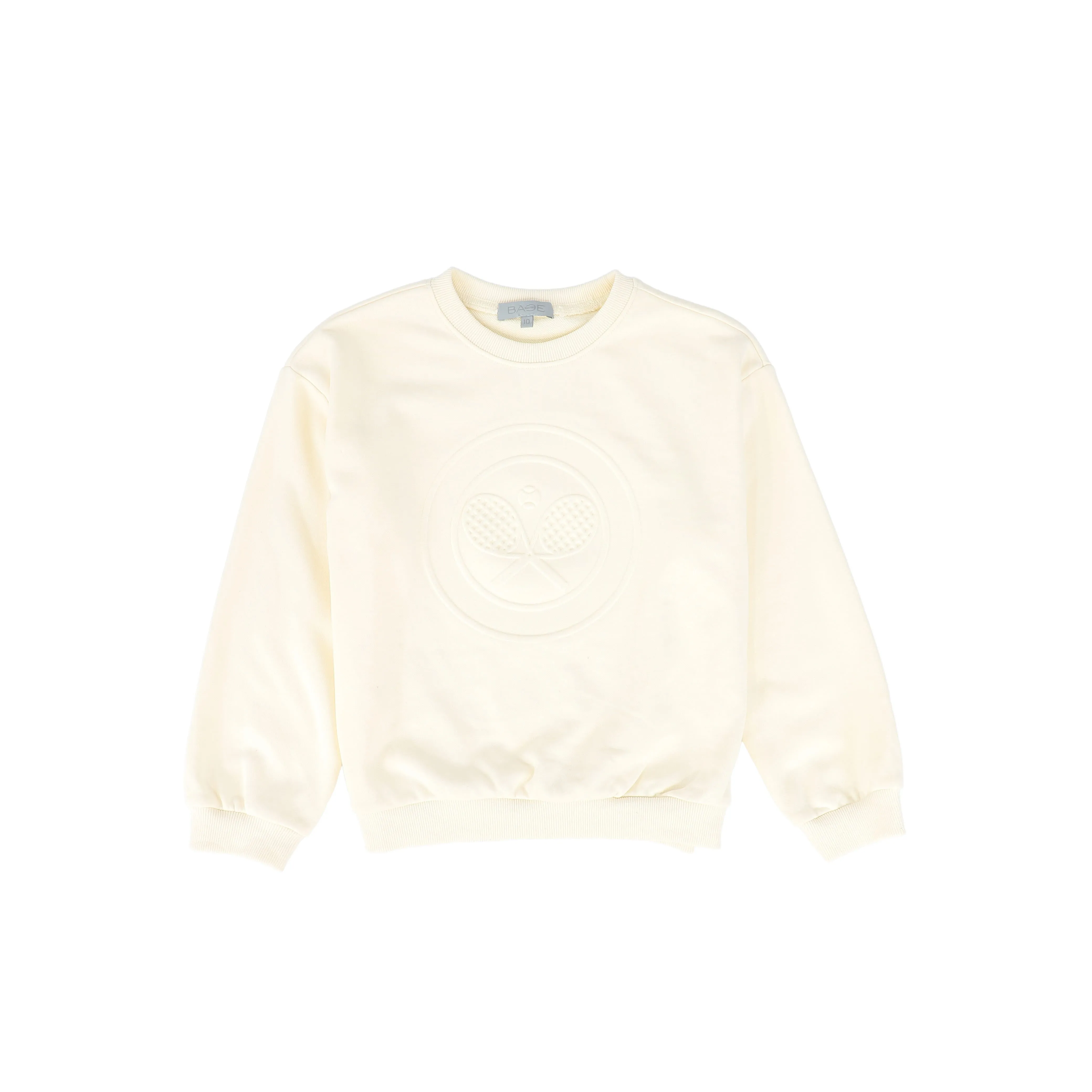 Bace Collection Cream Tennis Racquet Embossed Sweatshirt