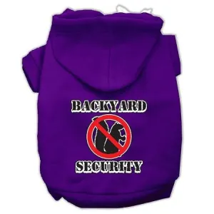 Backyard Security Screen Print Pet Hoodies Purple Size M (12)