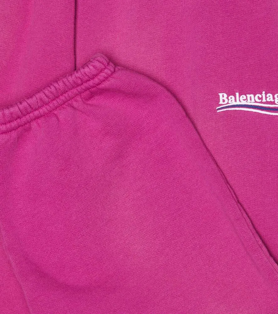 Balenciaga Kids Cotton Logo Sweatpants, Pink