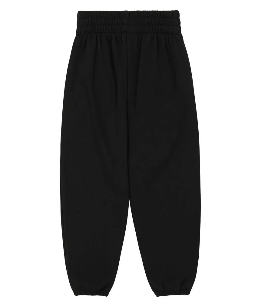 Balenciaga Kids Logo Cotton Jersey Track Pants, Black