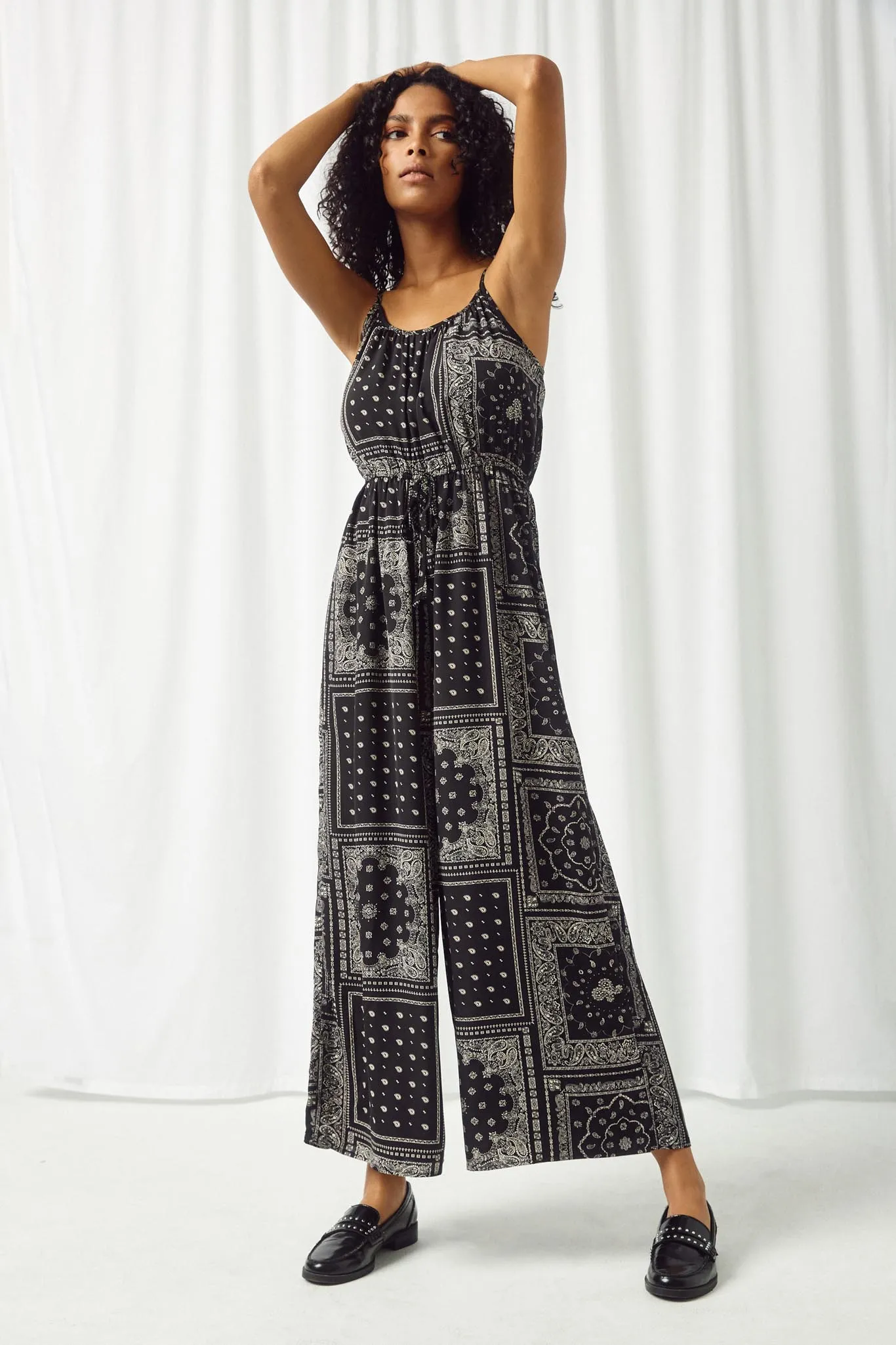 Bandana Print Wideleg Jumpsuit