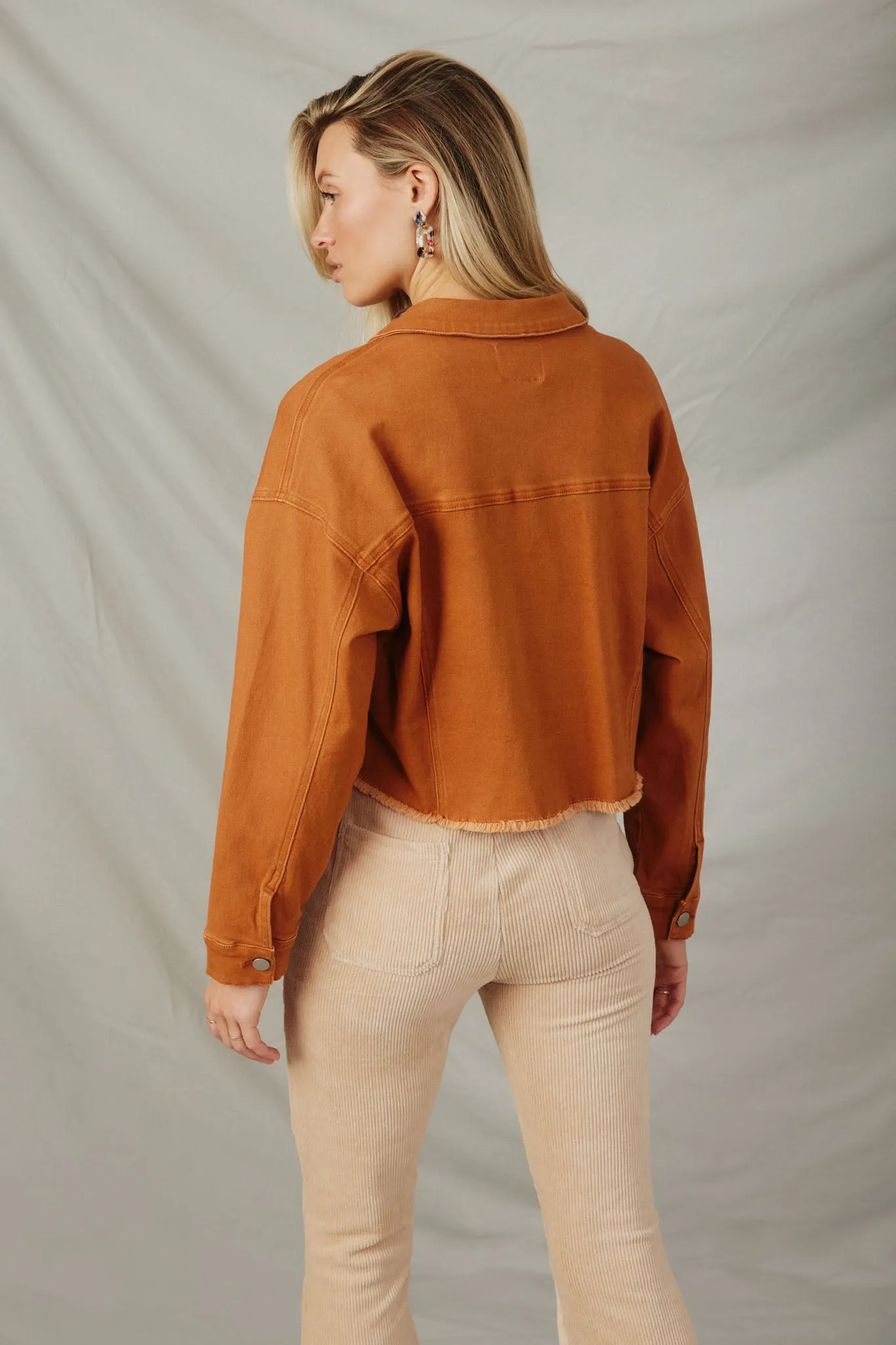 Brushed Stretch Twill Cropped Jacket