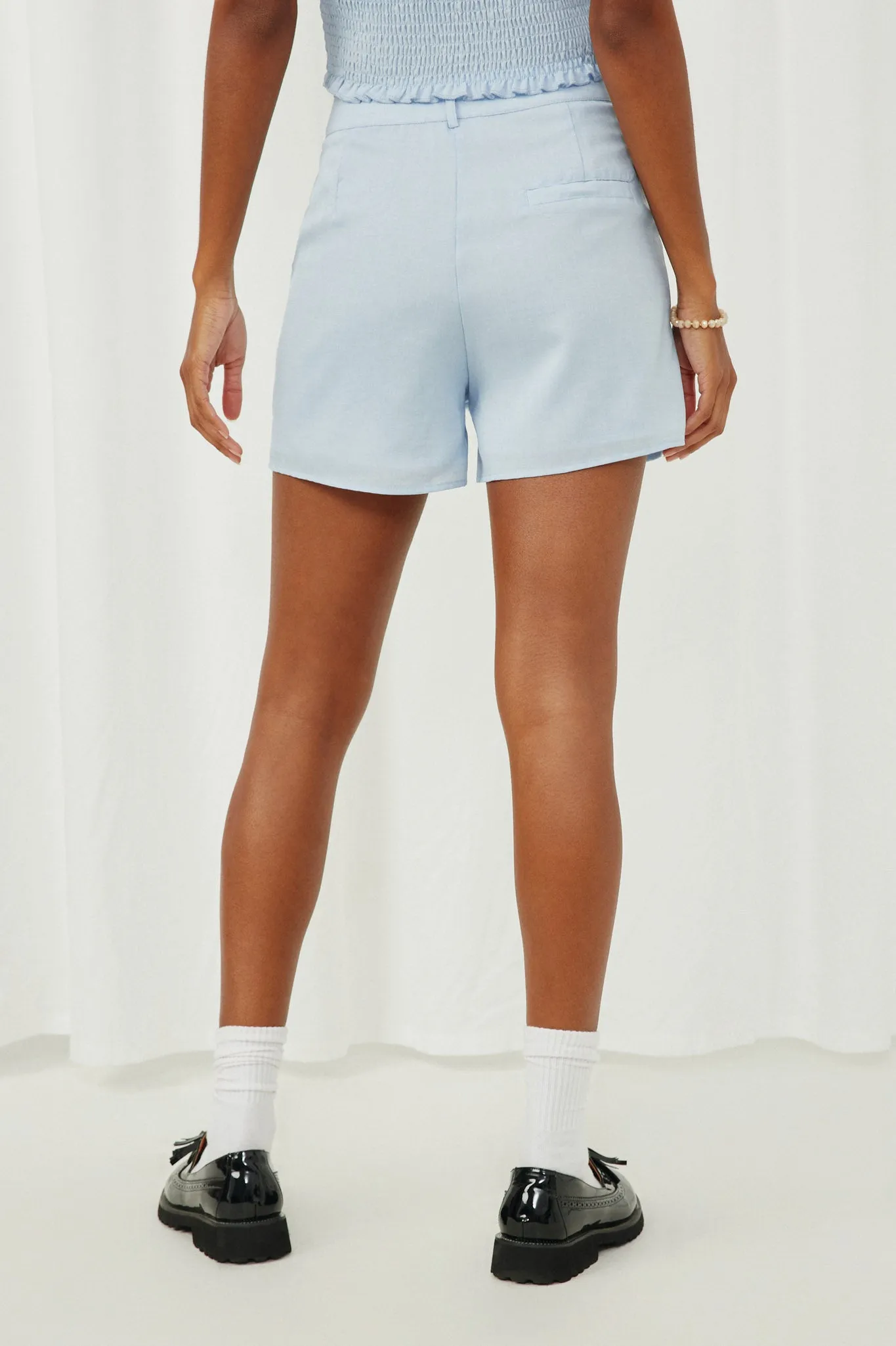 Buttoned Detail Trouser Shorts