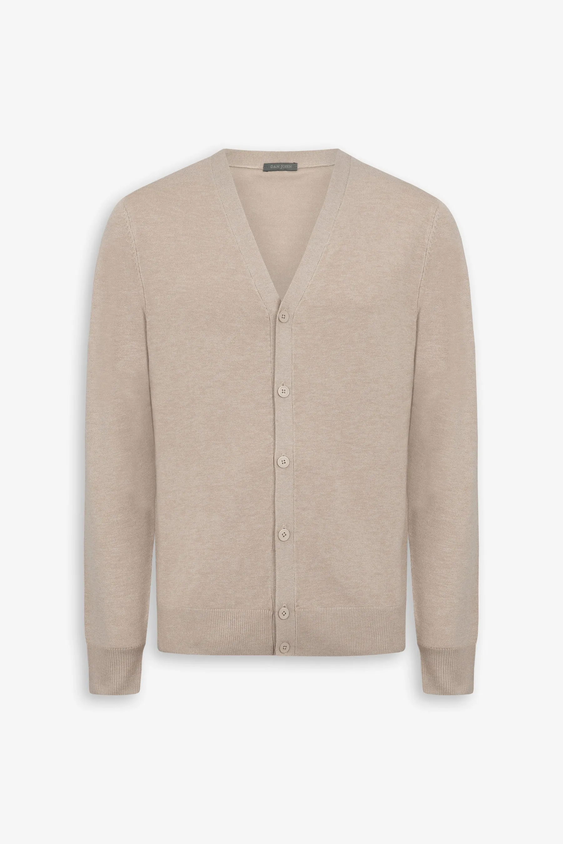 Cardigan scollo a v con bottoni beige