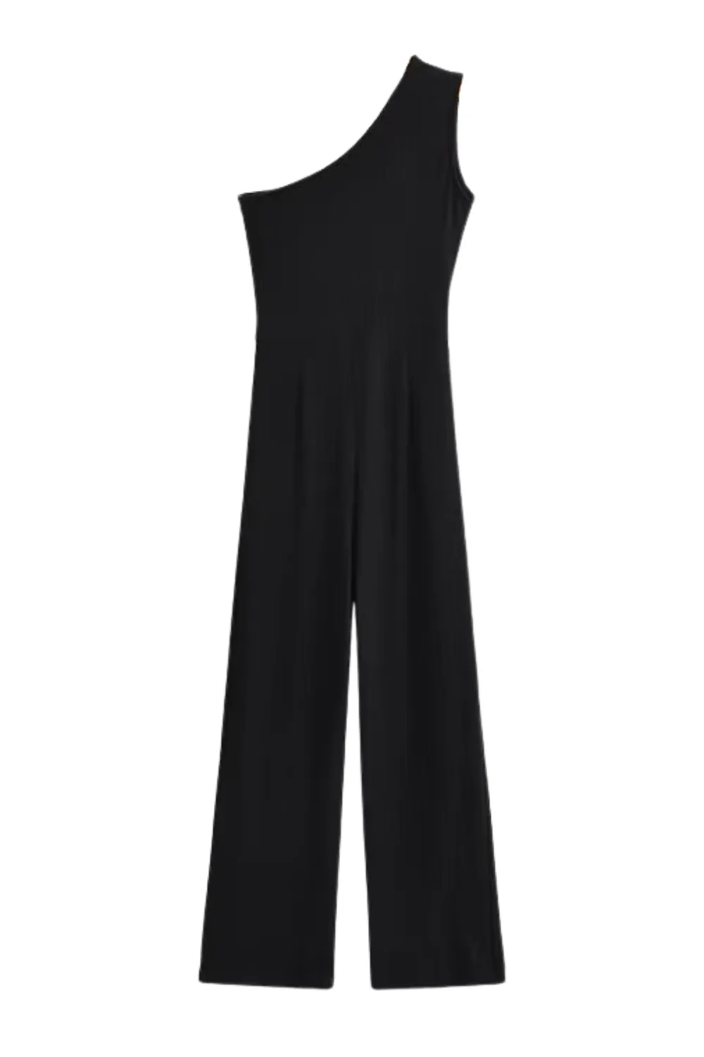 'Charlotte' One-Shoulder High Waist Jumpsuit (2 Colors)