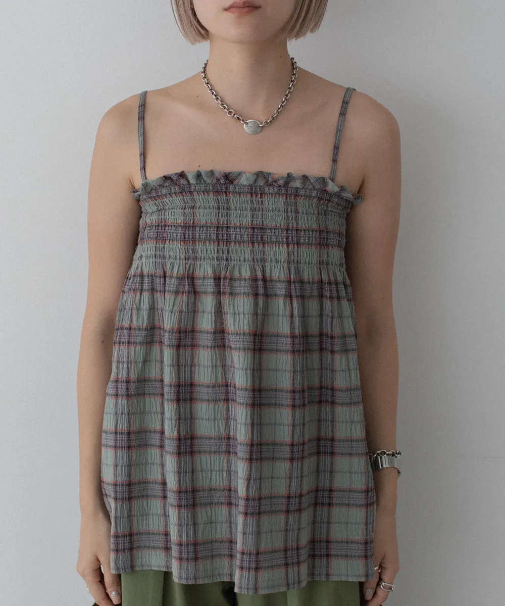 checked cami tunic tops