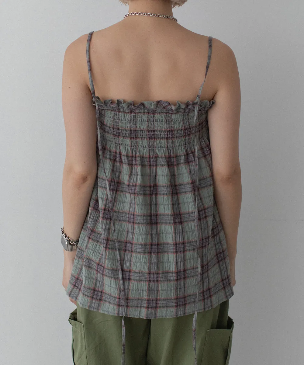 checked cami tunic tops