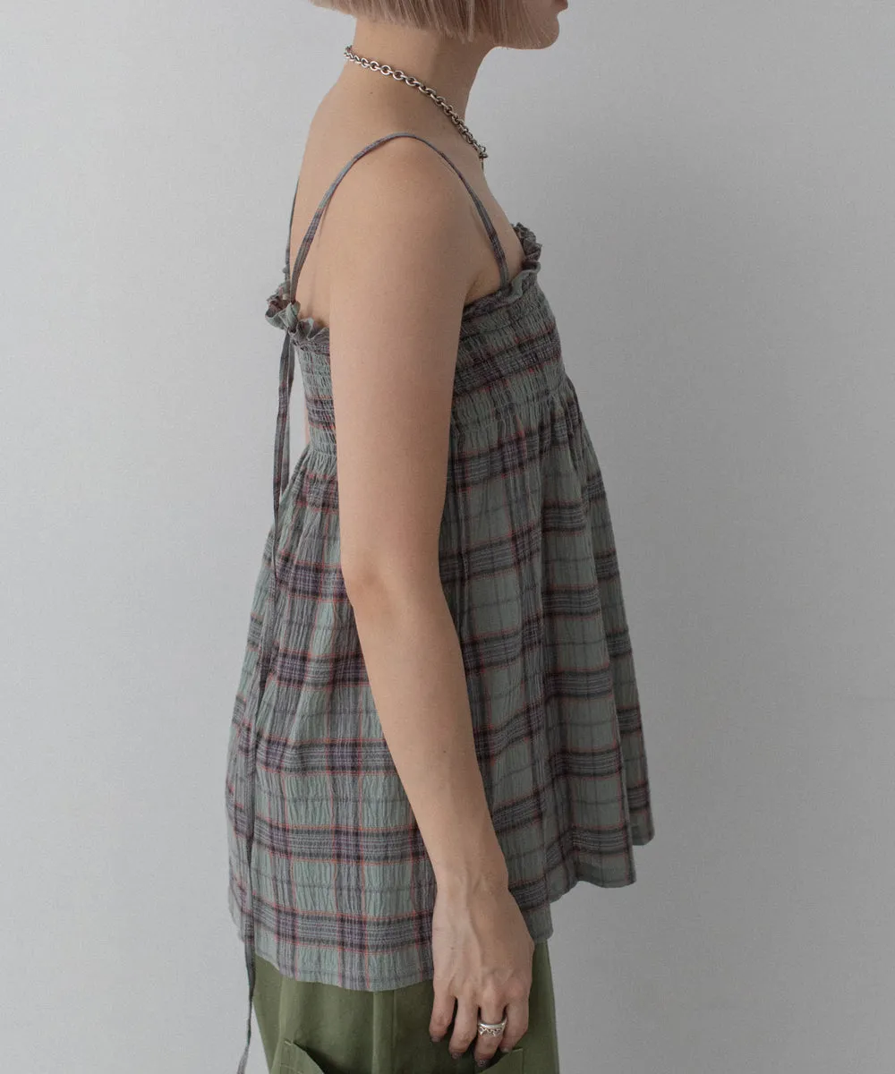 checked cami tunic tops