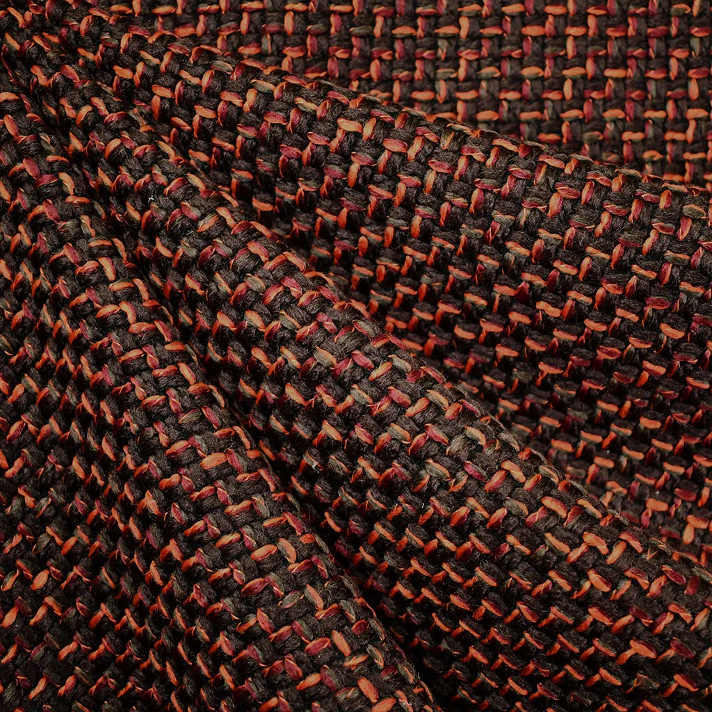 Chunky Variegated Tweed Wool Blend Coating Chocolate/Rust