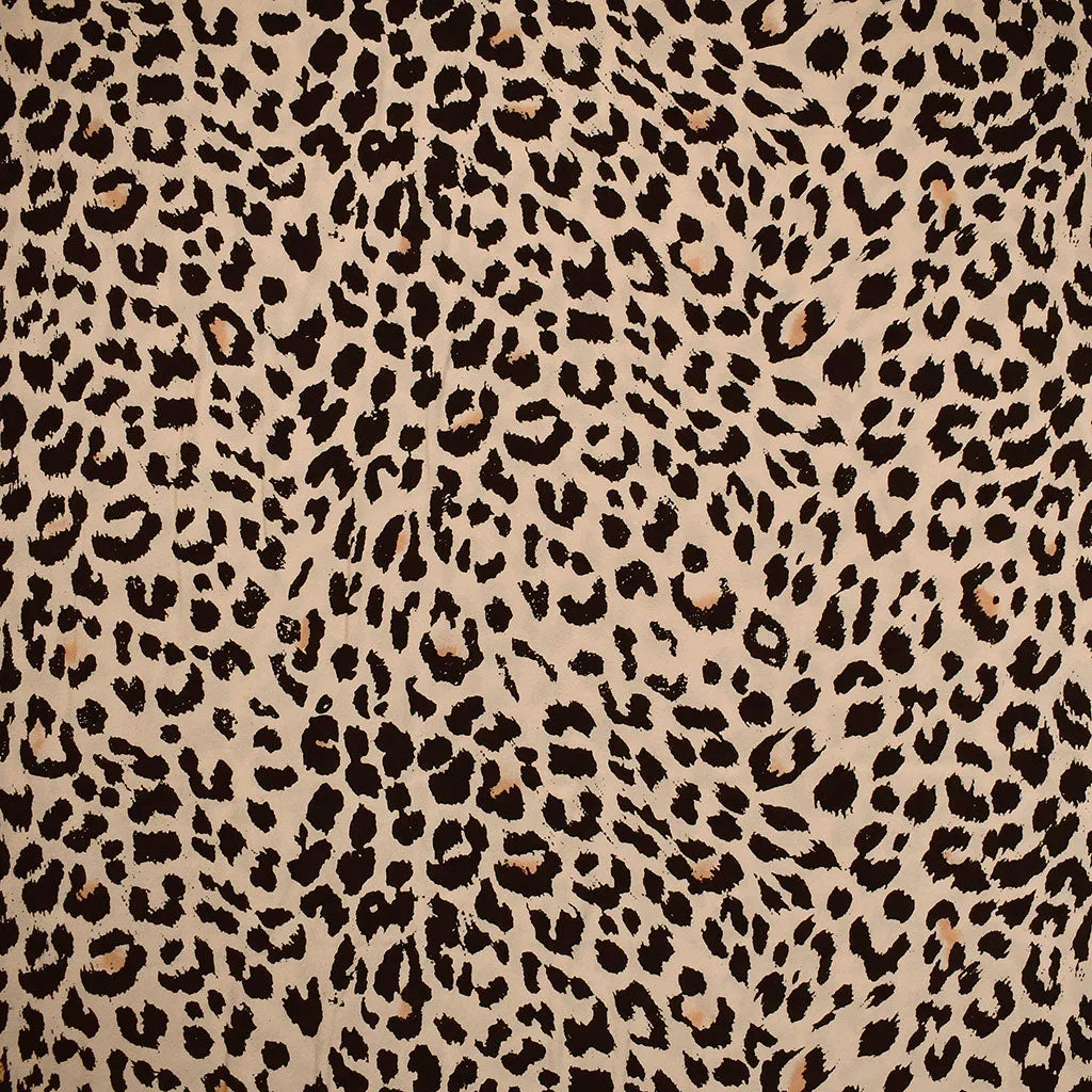 Classic Animal Spot Rayon Crepe Latte/Black