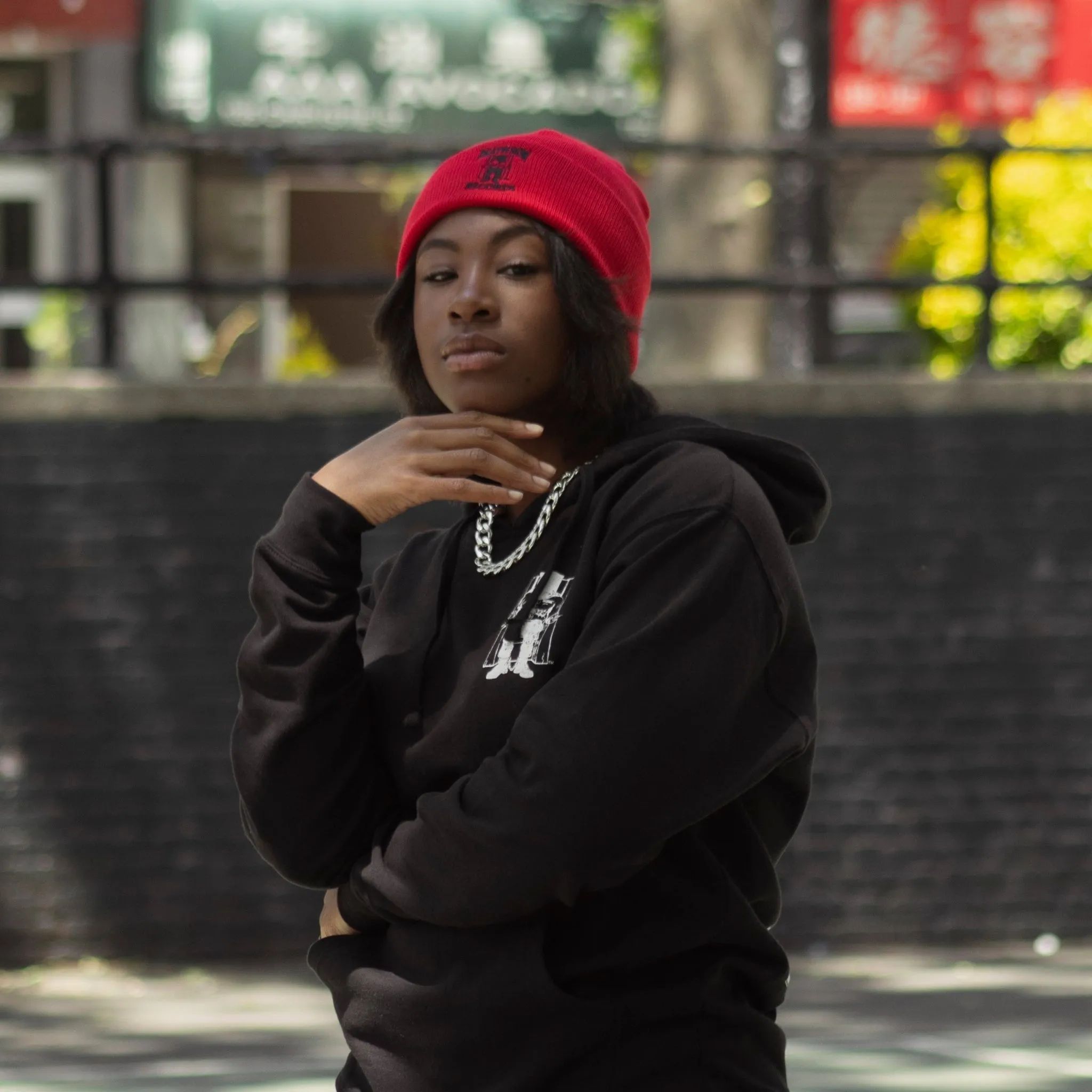 Classic Embroidered Inmate Beanie (Red)