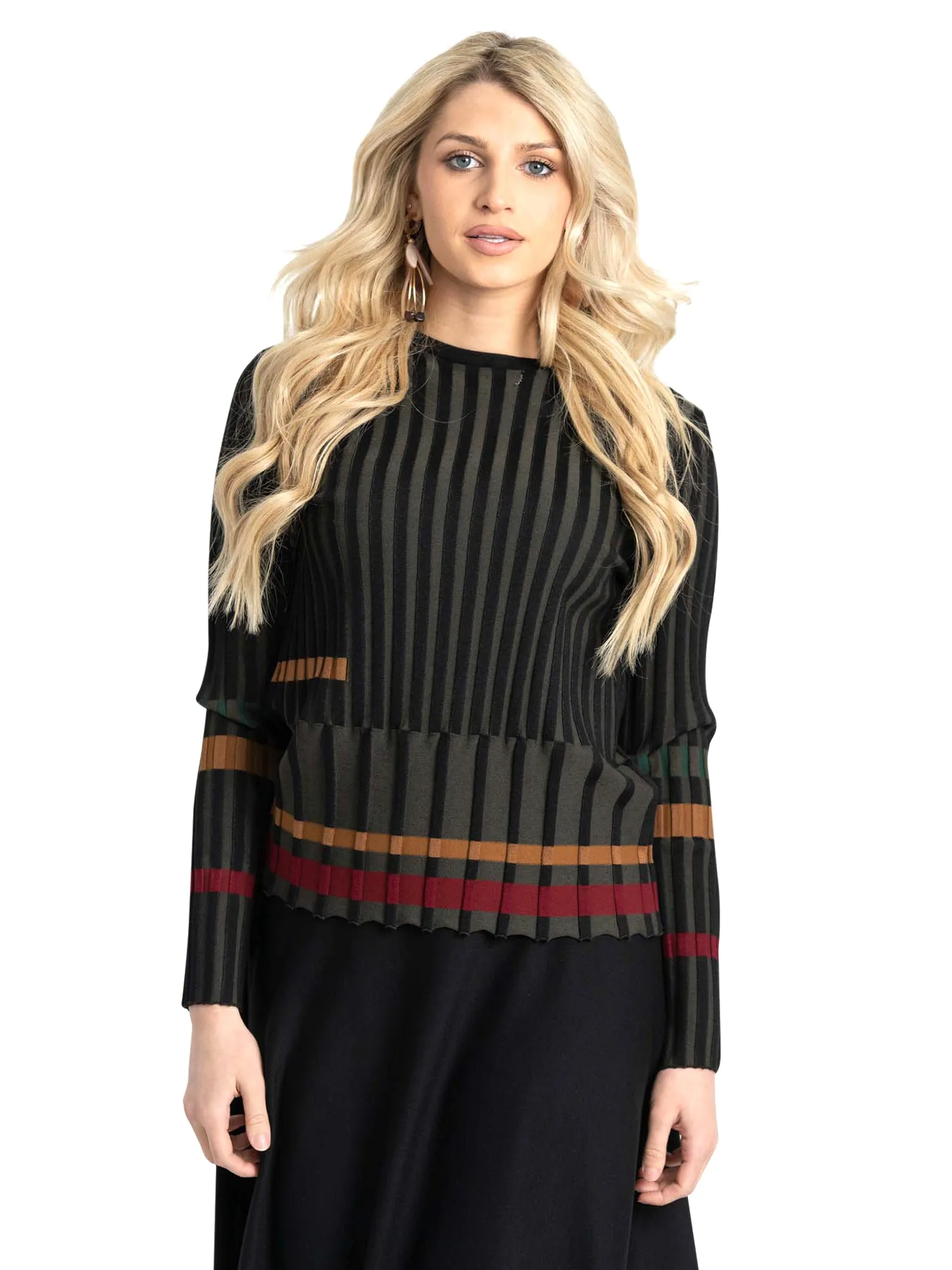 Coco Ribbed Color Block Sweater