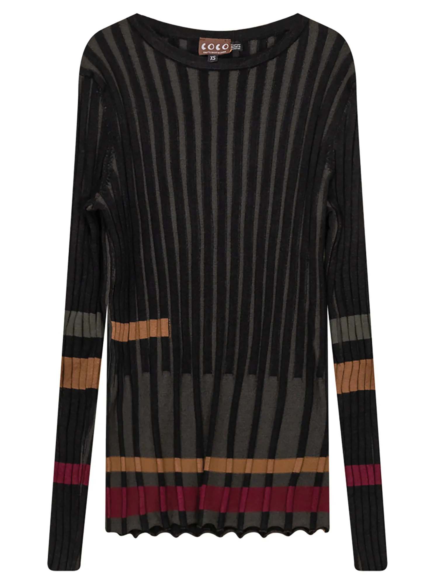 Coco Ribbed Color Block Sweater