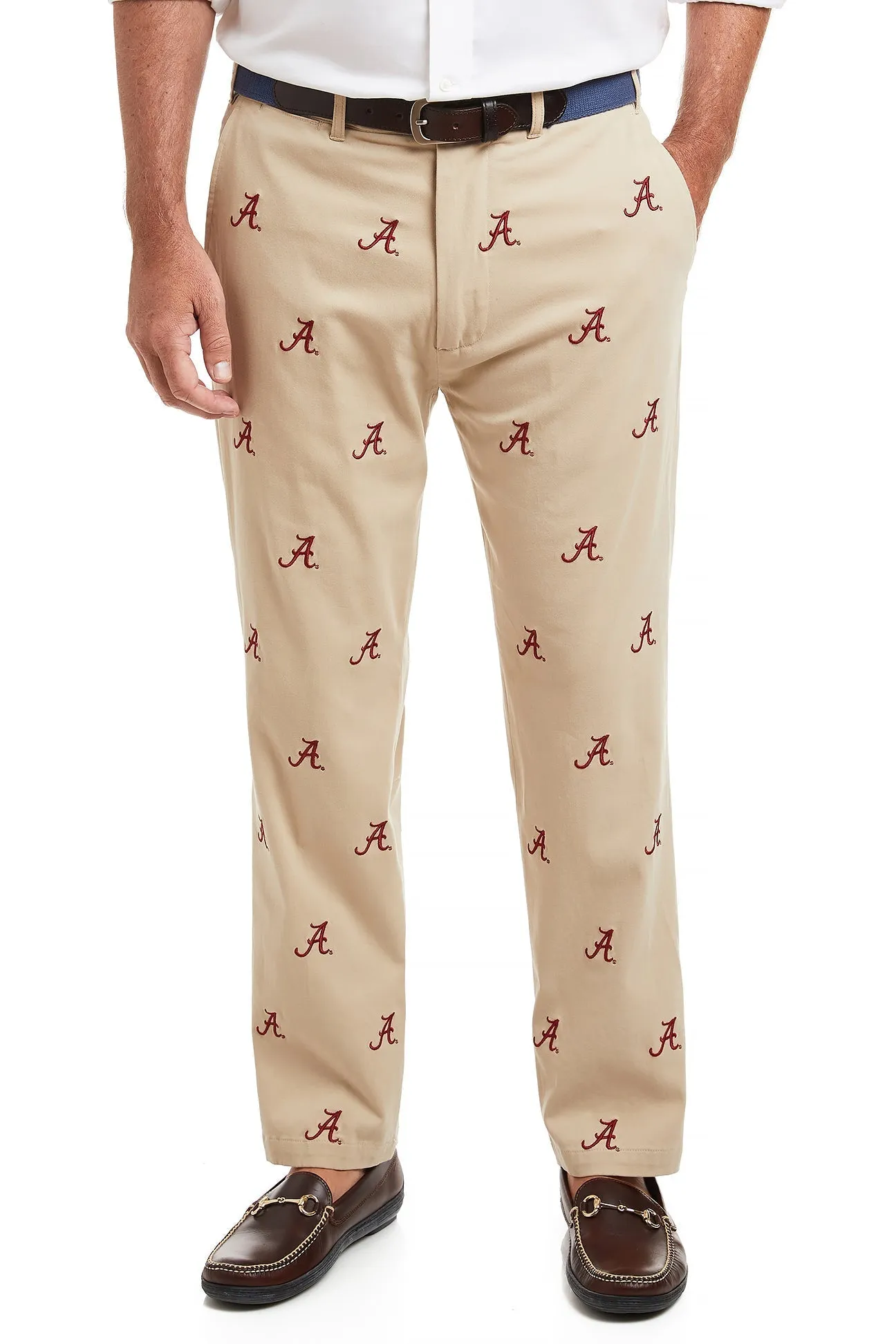 Collegiate Stretch Twill Pant Khaki with Alabama