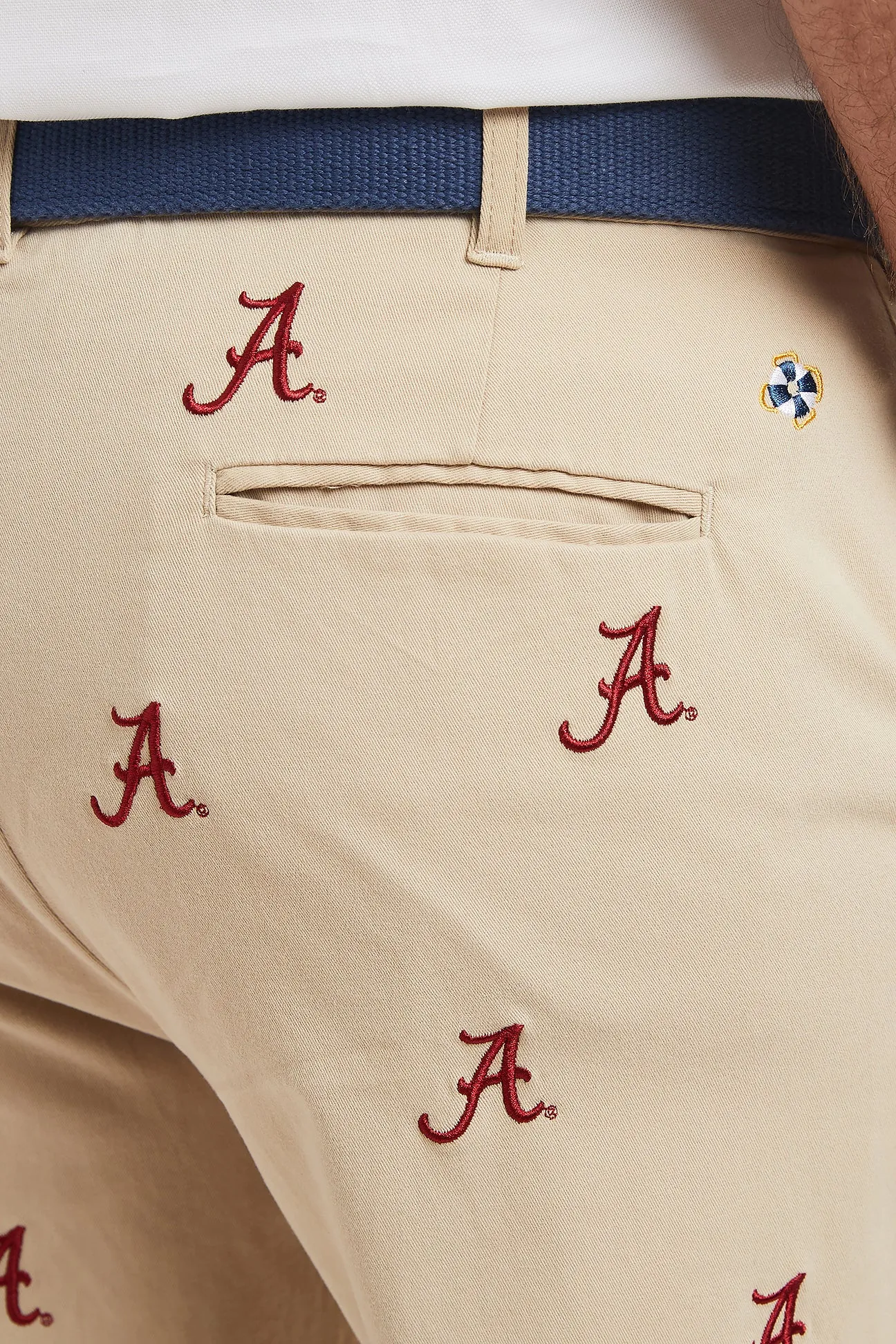 Collegiate Stretch Twill Pant Khaki with Alabama