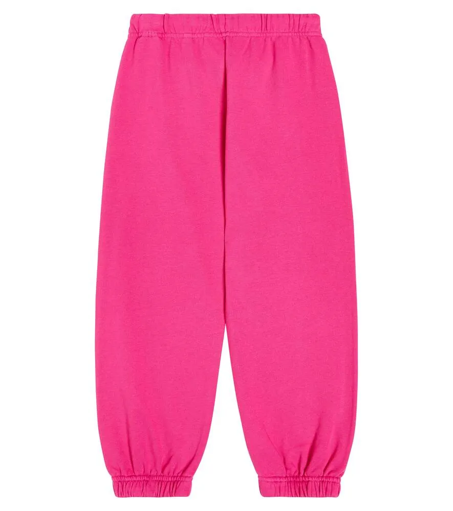 Cotton Jersey Sweatpants with Palm Angels Logo, Pink