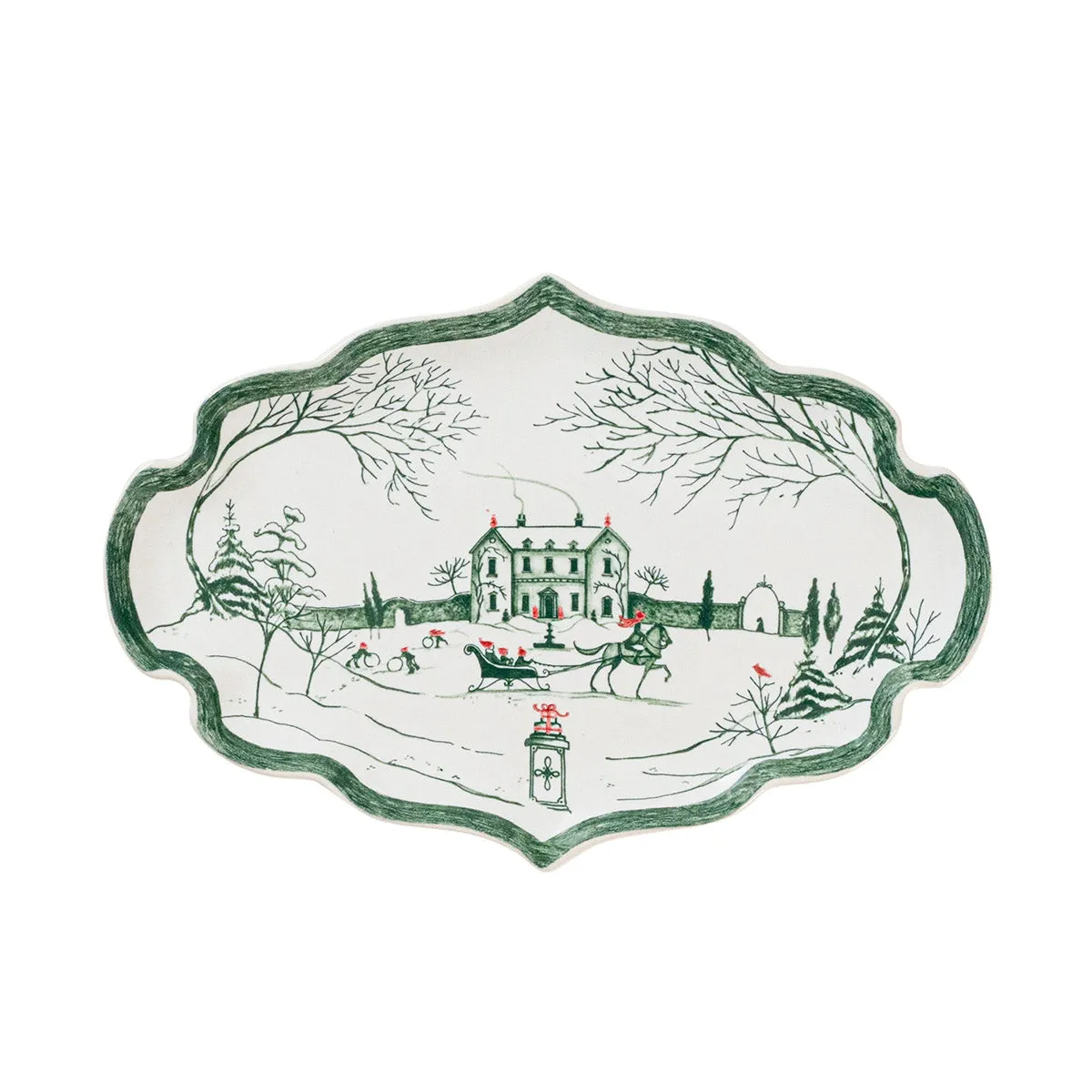 Country Estate Winter Frolic 7" Tray- Evergreen