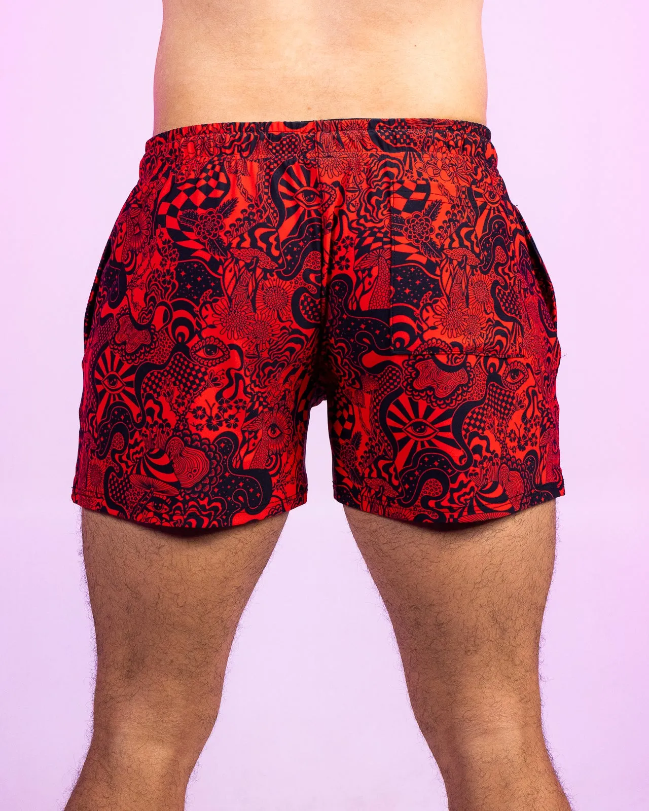 Crimson Zenith Drawstring Shorts