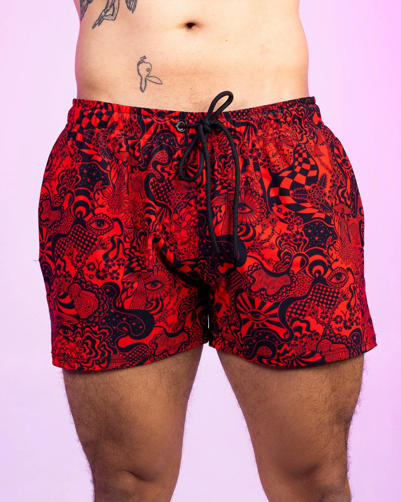 Crimson Zenith Drawstring Shorts