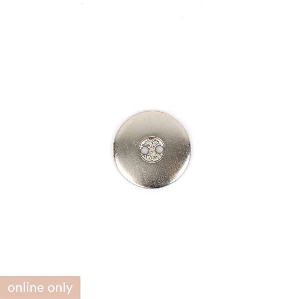 Curved Metal Button 18mm - Silver