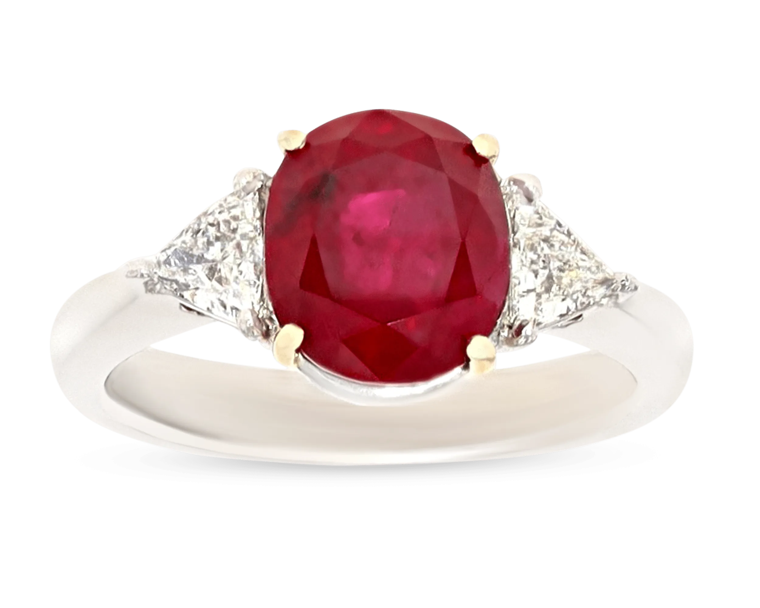 Cushion-Cut Ruby Ring, 3.34 Carats