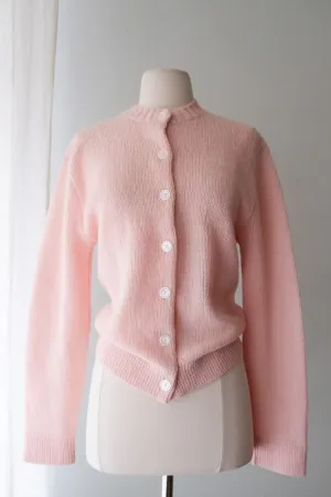 Darling 1960's Baby Pink Cardigan Sweater/ Sz M