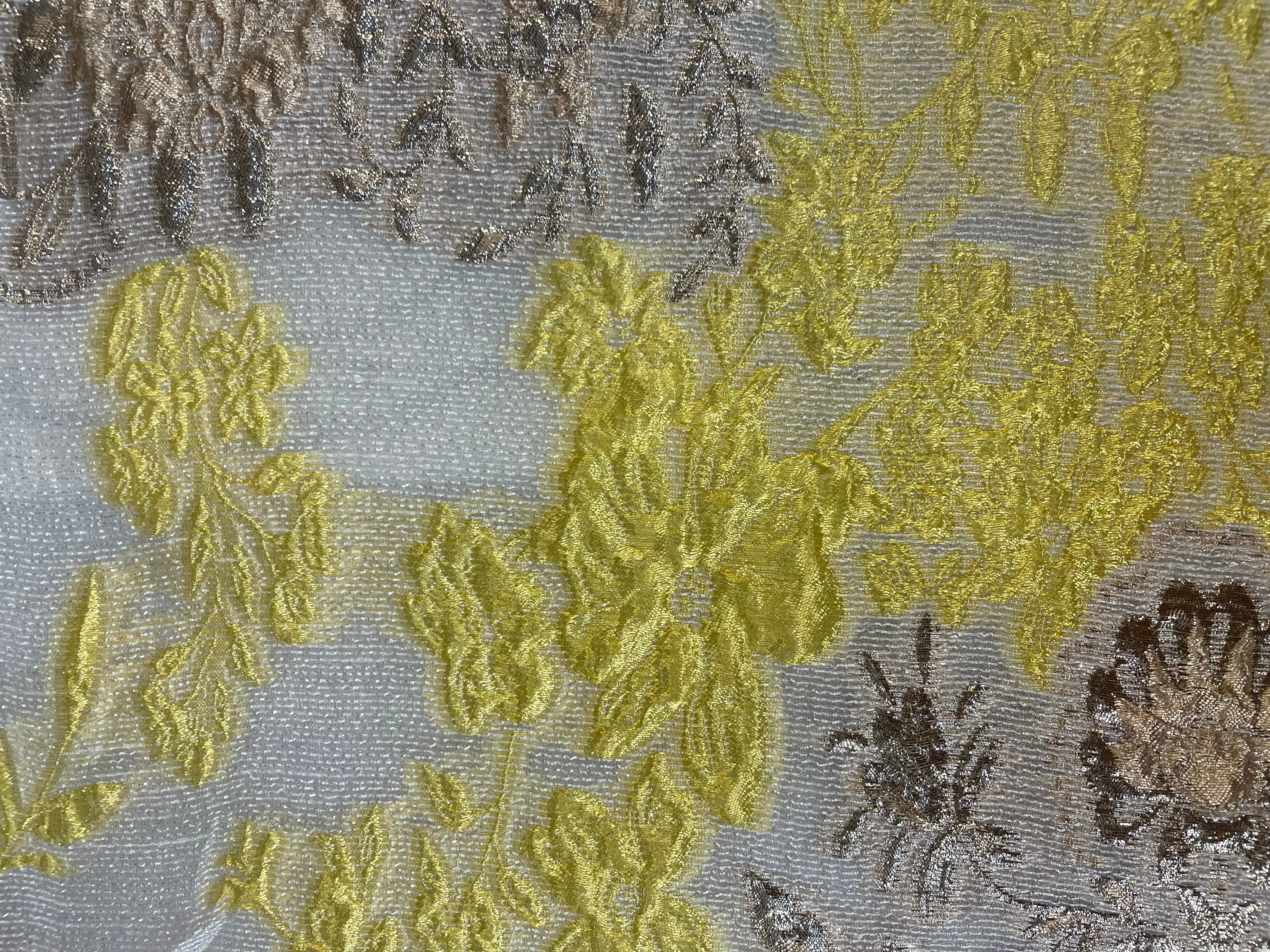 Designer Gold & Yellow Floral Brocade