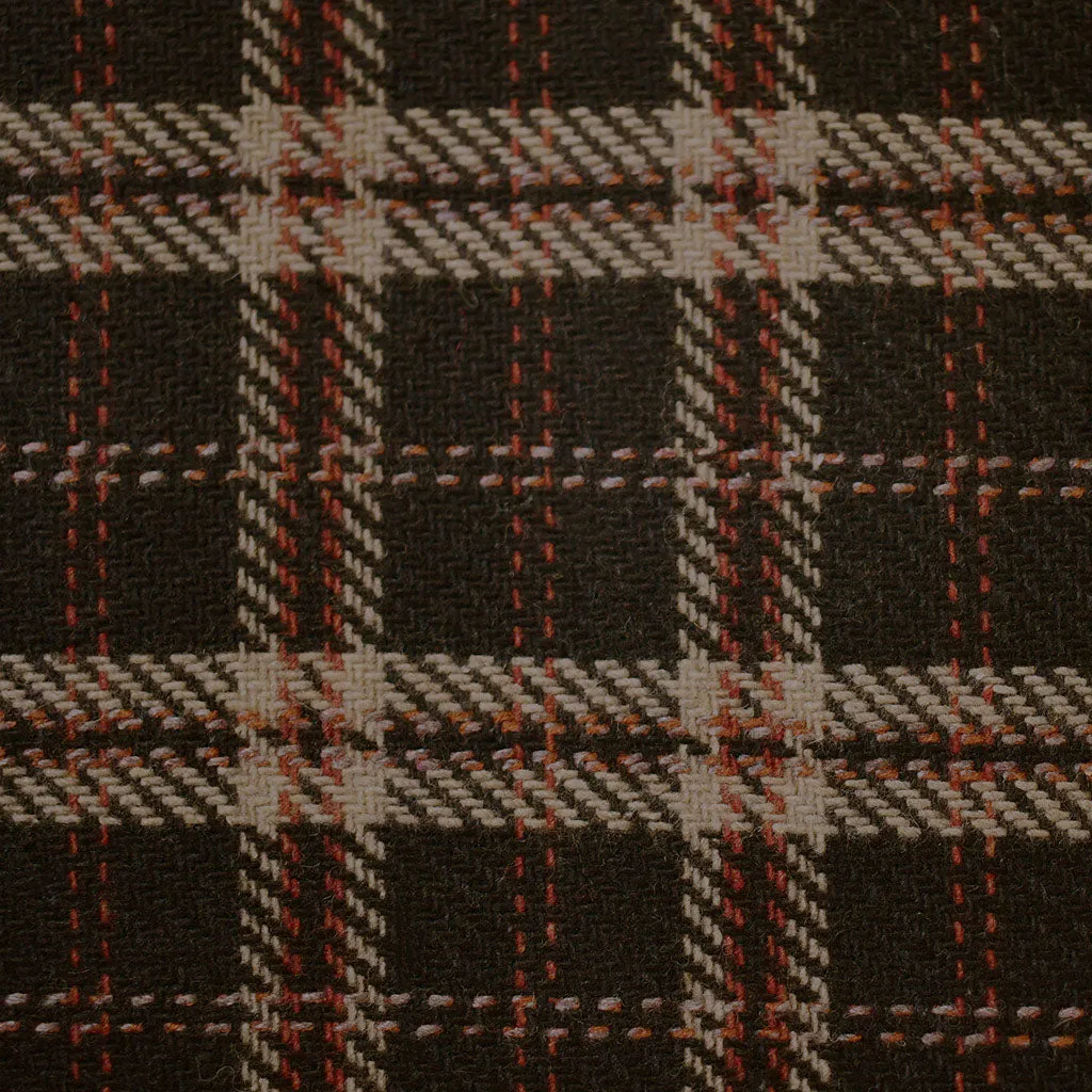 Designer Layered Plaid Wool Coating Espresso/Latte/Rust