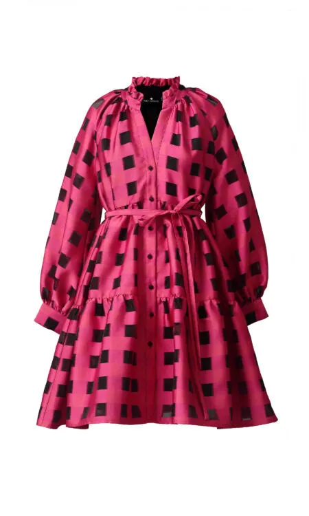 Emily Lovelock Crimson Gingham Dress