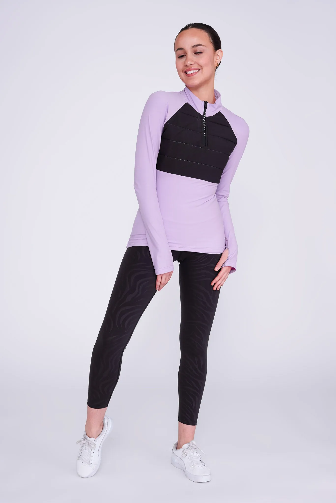 Empower Padded Half-Zip Top in Amethyst