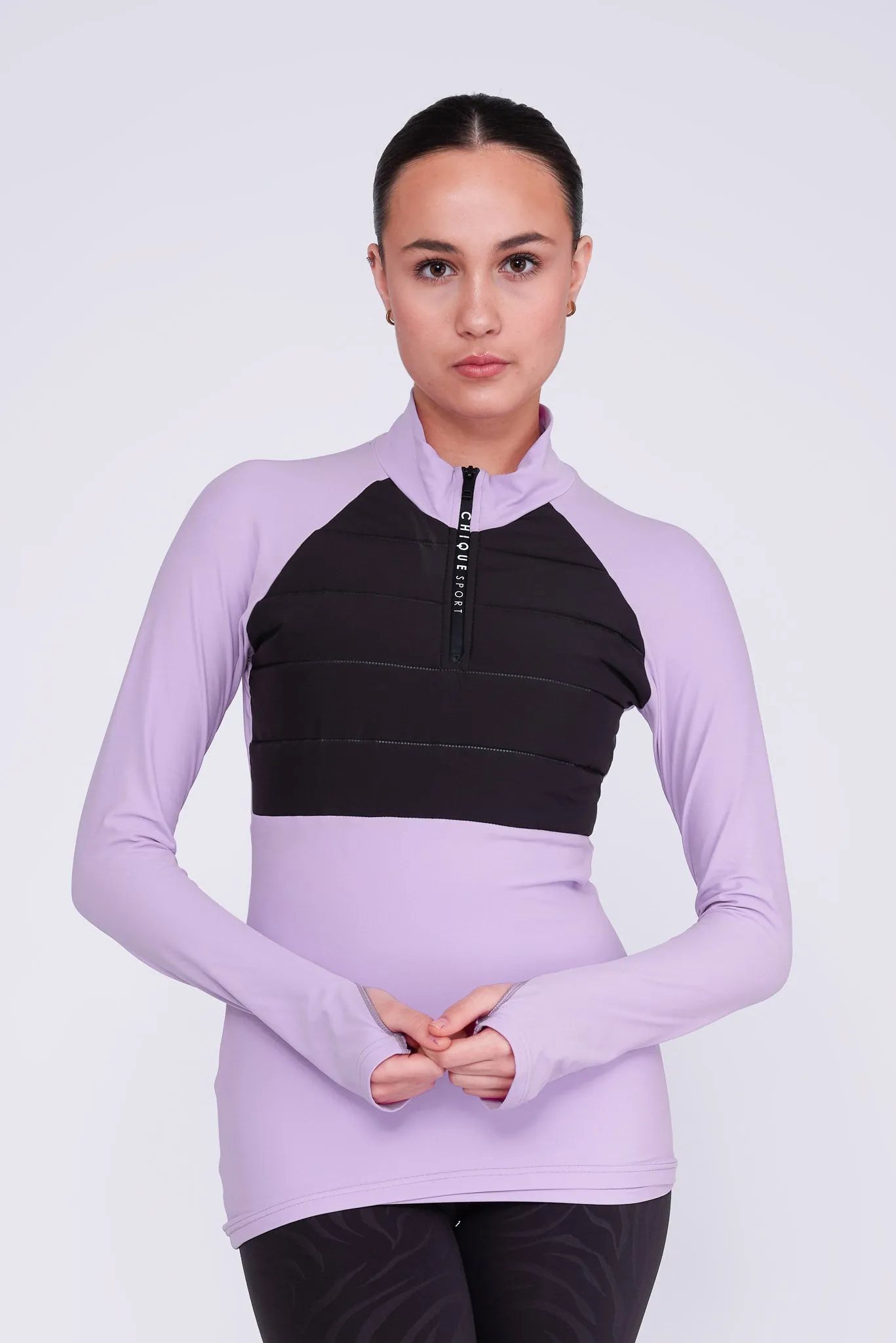 Empower Padded Half-Zip Top in Amethyst