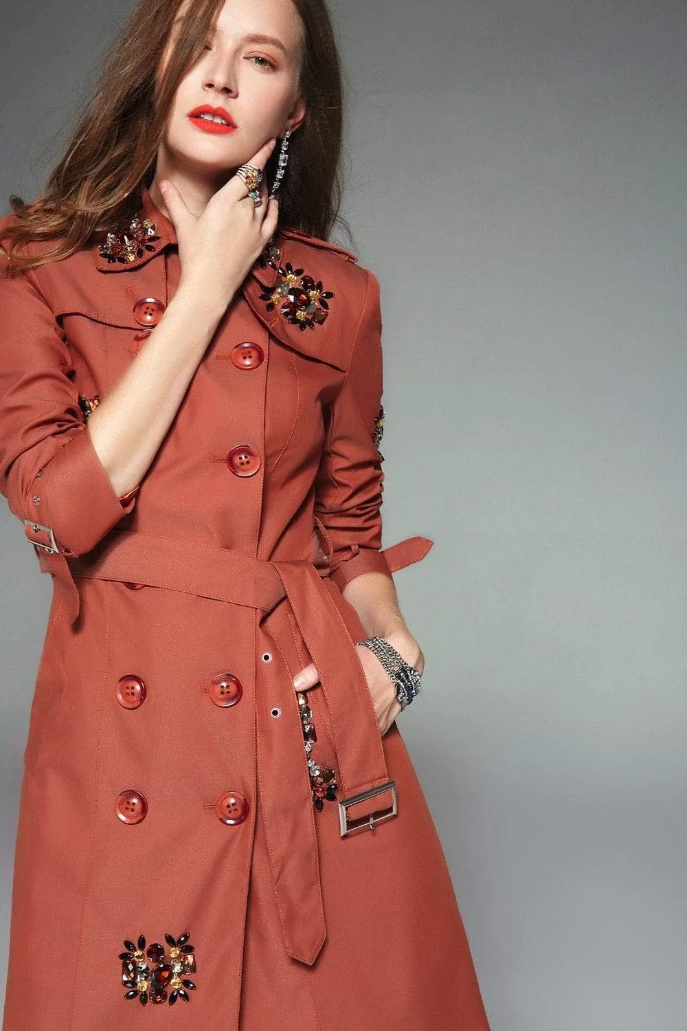 England Style Autumn Spring Trench Coat