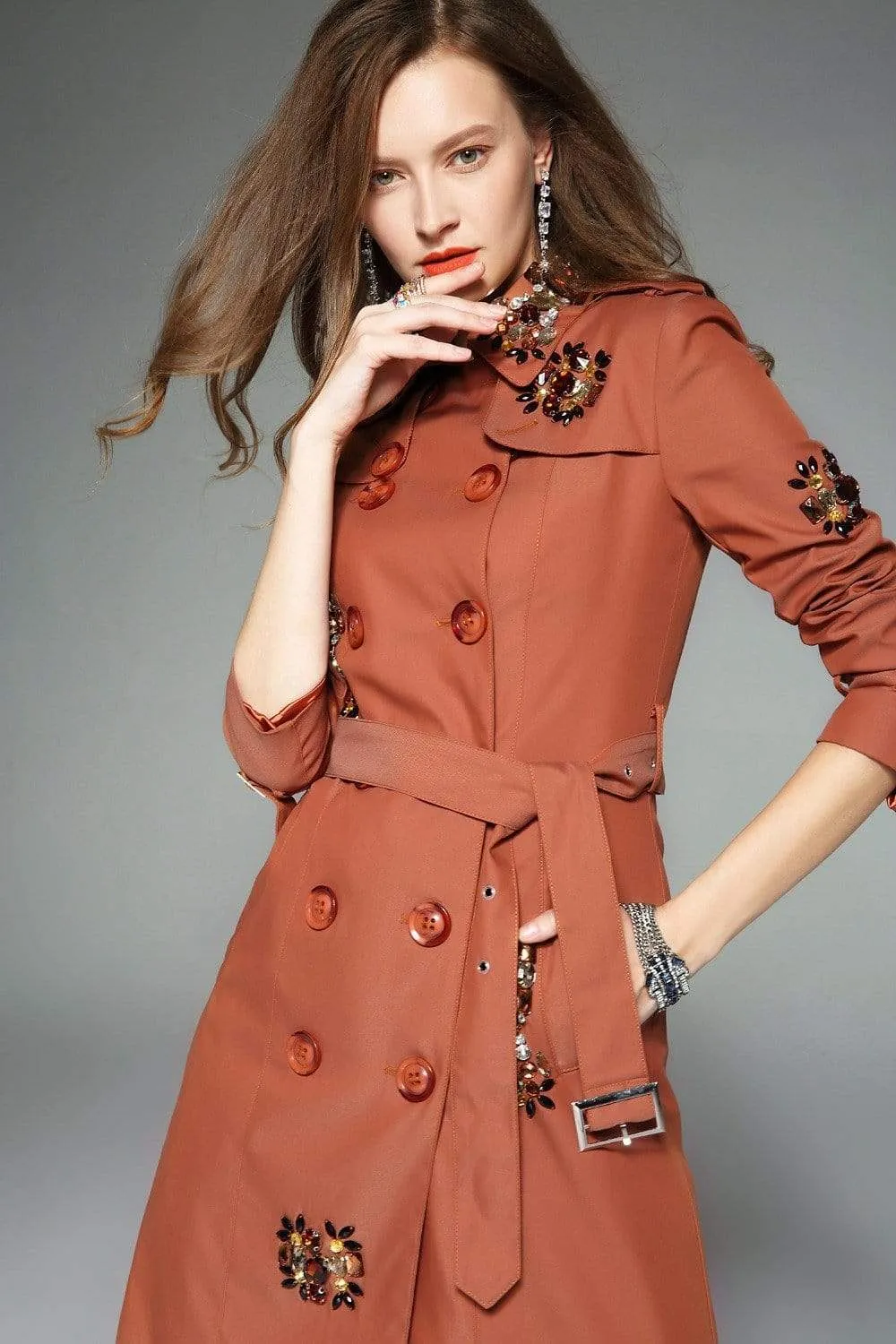 England Style Autumn Spring Trench Coat