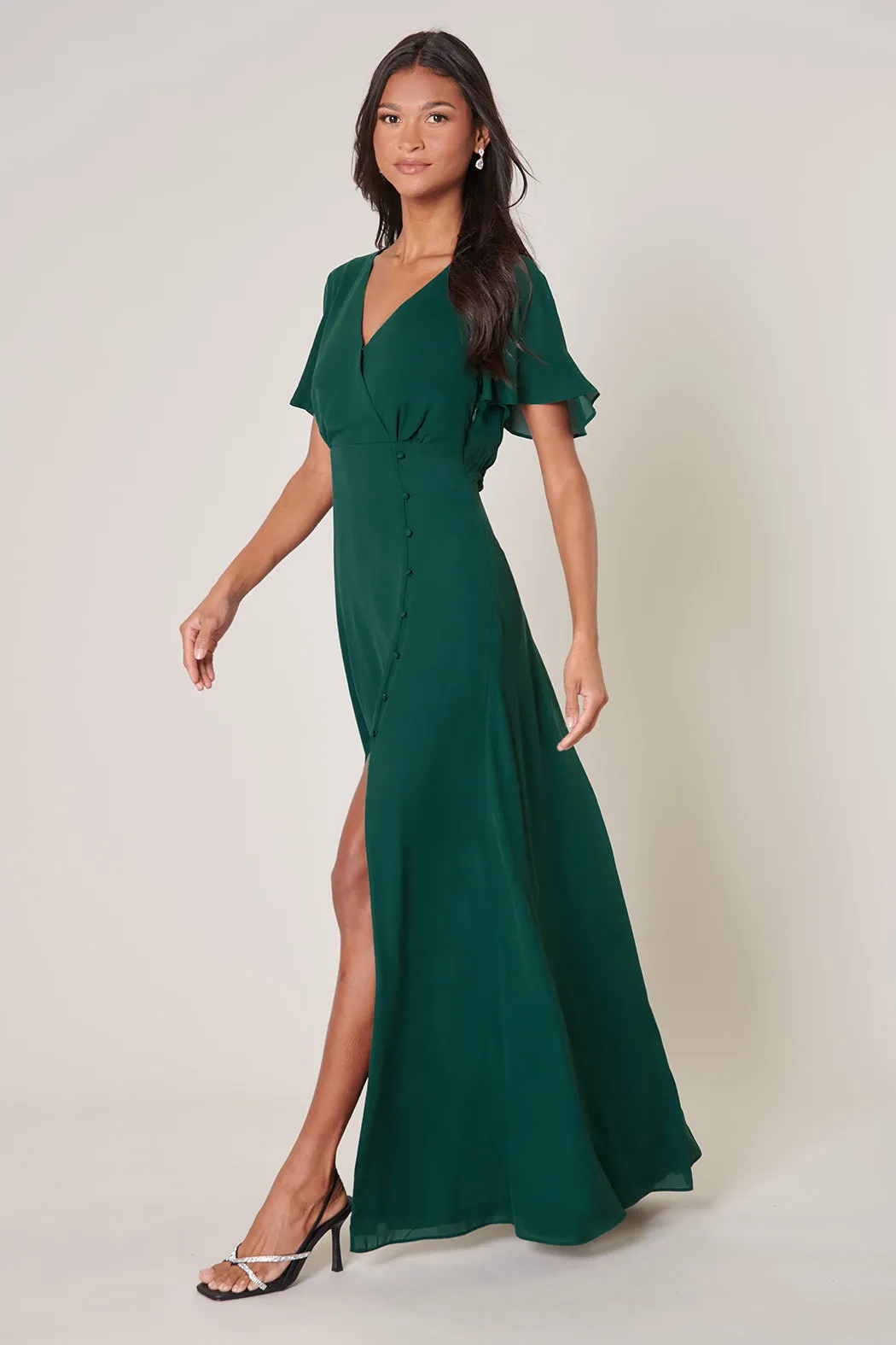 Everlasting Flutter Sleeve Maxi Dress