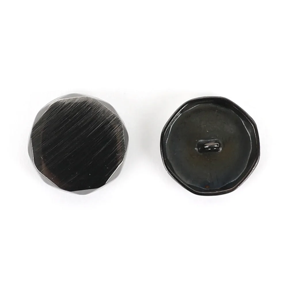 Faceted Metal Shank Button 23mm - Gunmetal