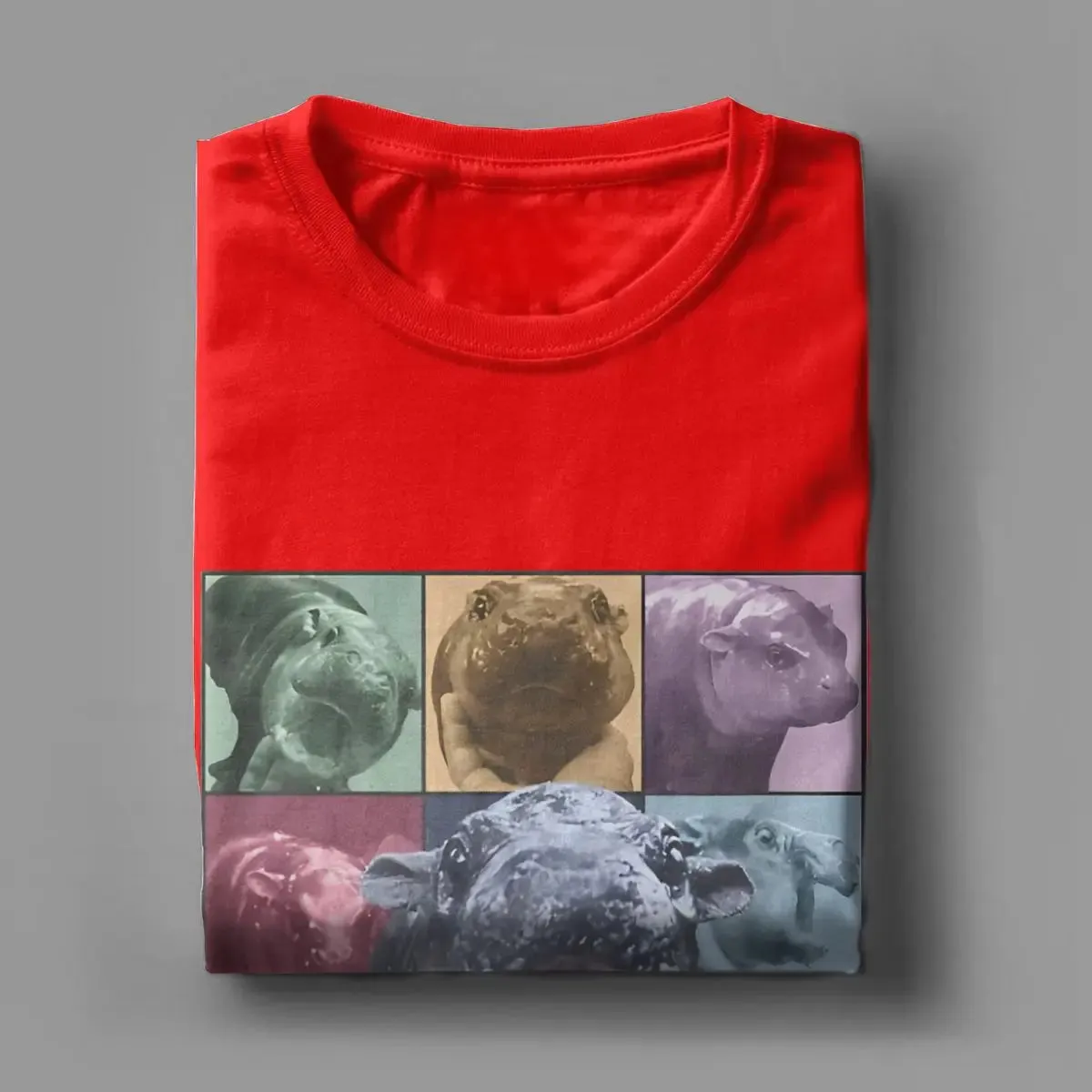 Famous Baby Pigmy Hippo Cotton O Neck Funny Meme Short Sleeve T-Shirt Men Moo Deng