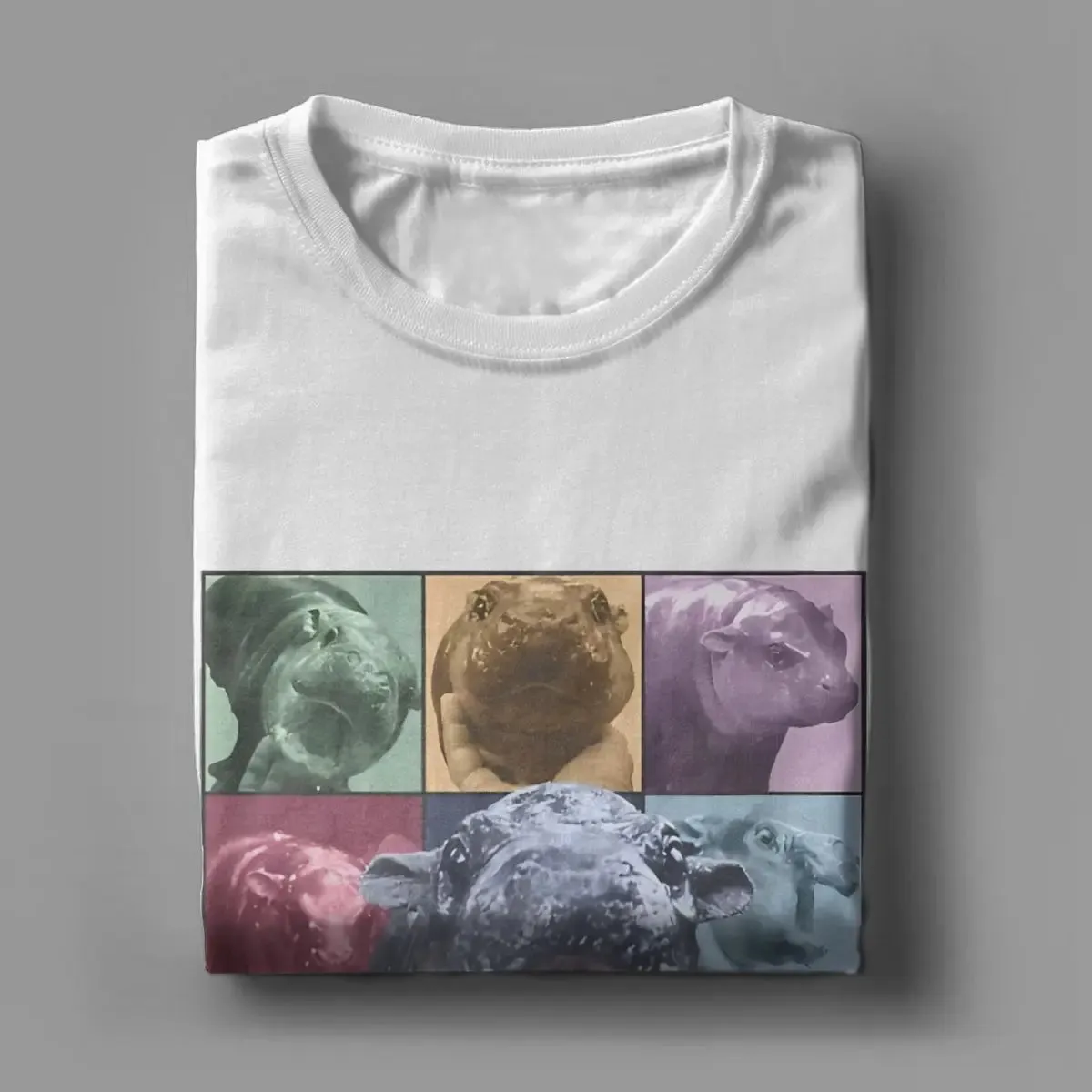 Famous Baby Pigmy Hippo Cotton O Neck Funny Meme Short Sleeve T-Shirt Men Moo Deng