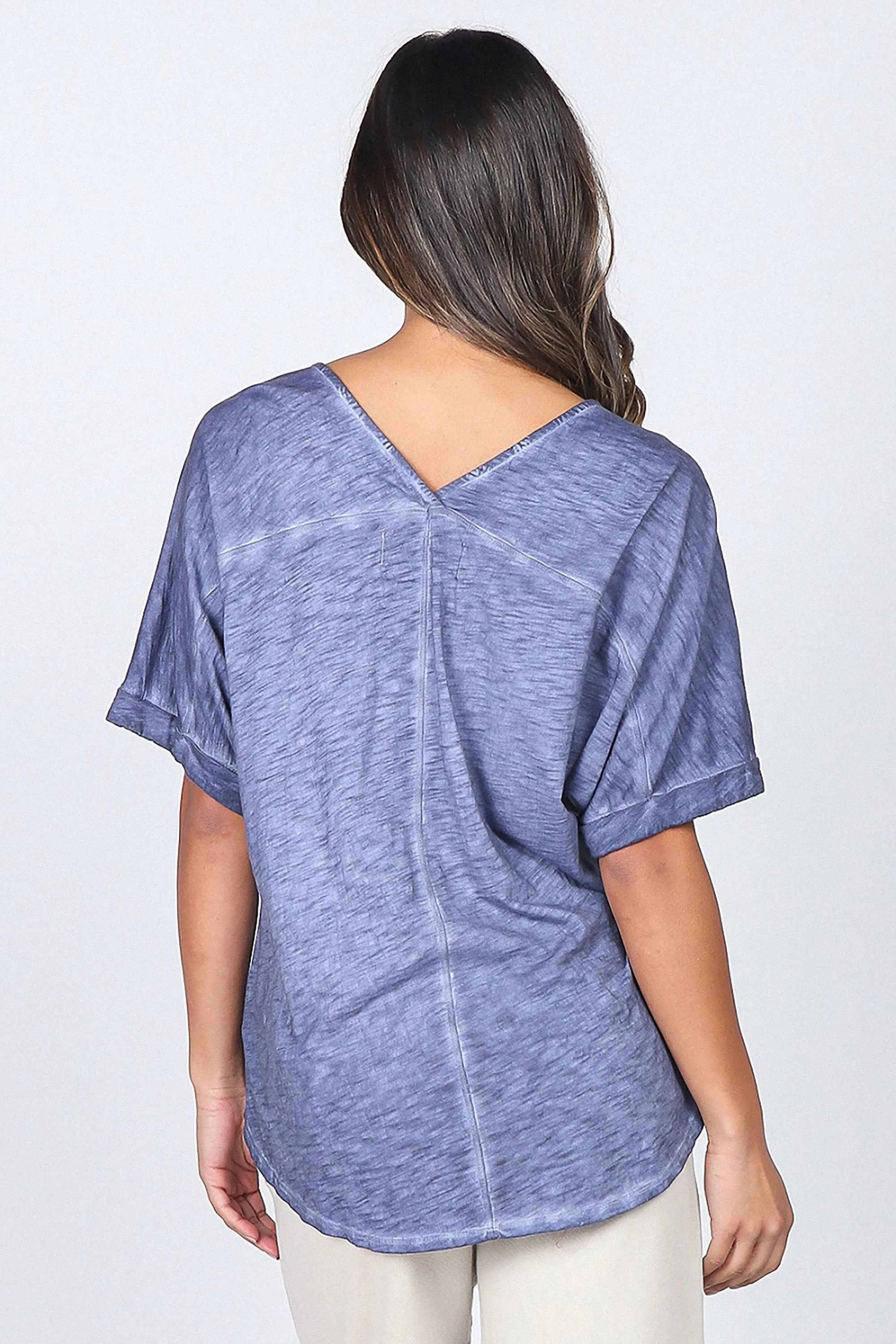 Favorite Oil Washed Dolman Sleeve Top