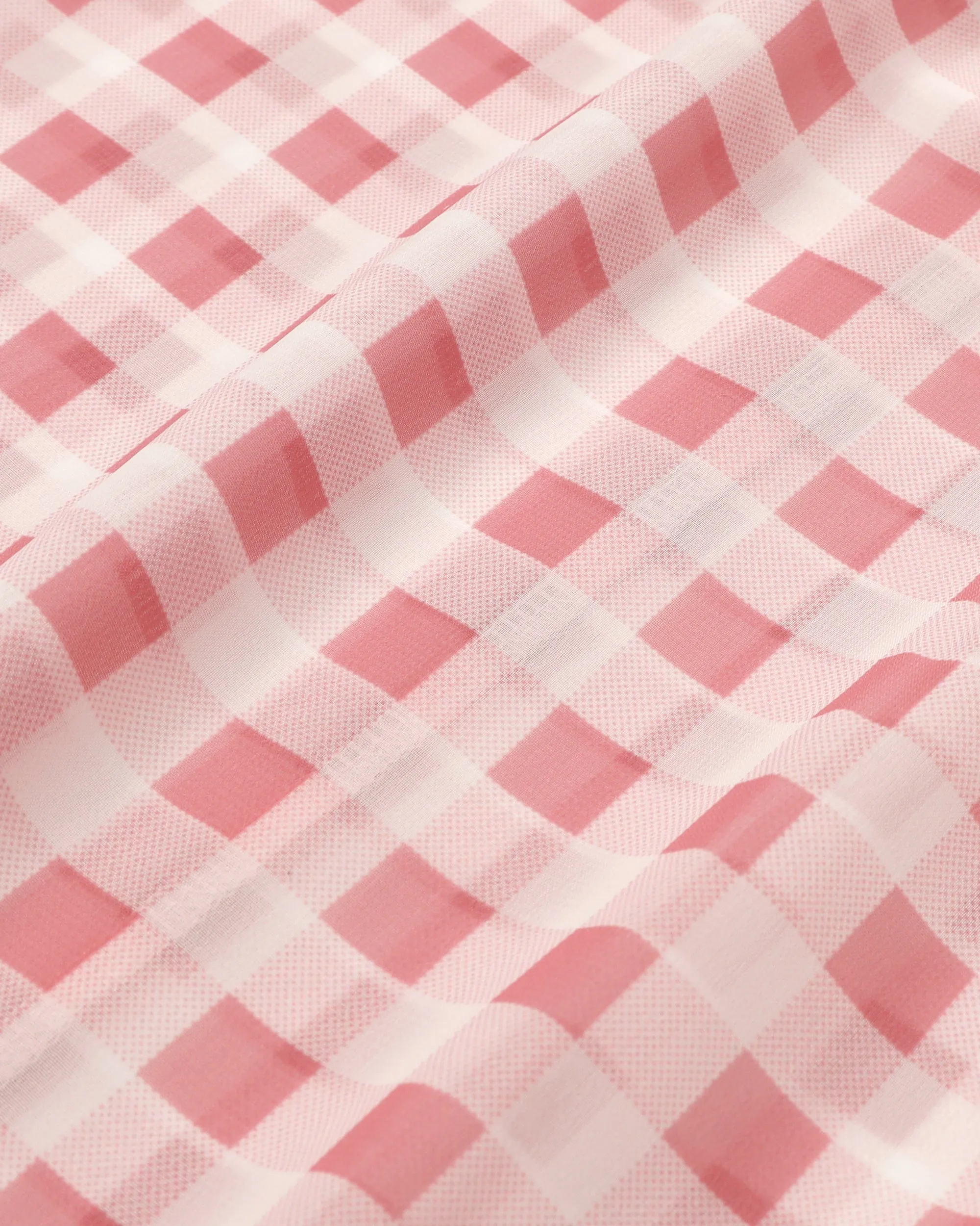 Gingham check see-through tops (Pink)