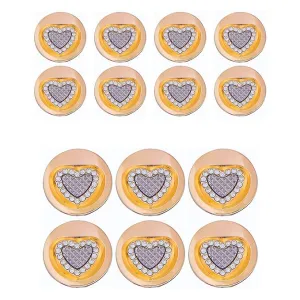 Gold Metal Buttons with Black Heart Centers(8 Small   6 Big)