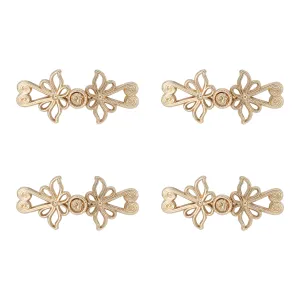 Golden Blossoms Frog Closure Metal Buttons